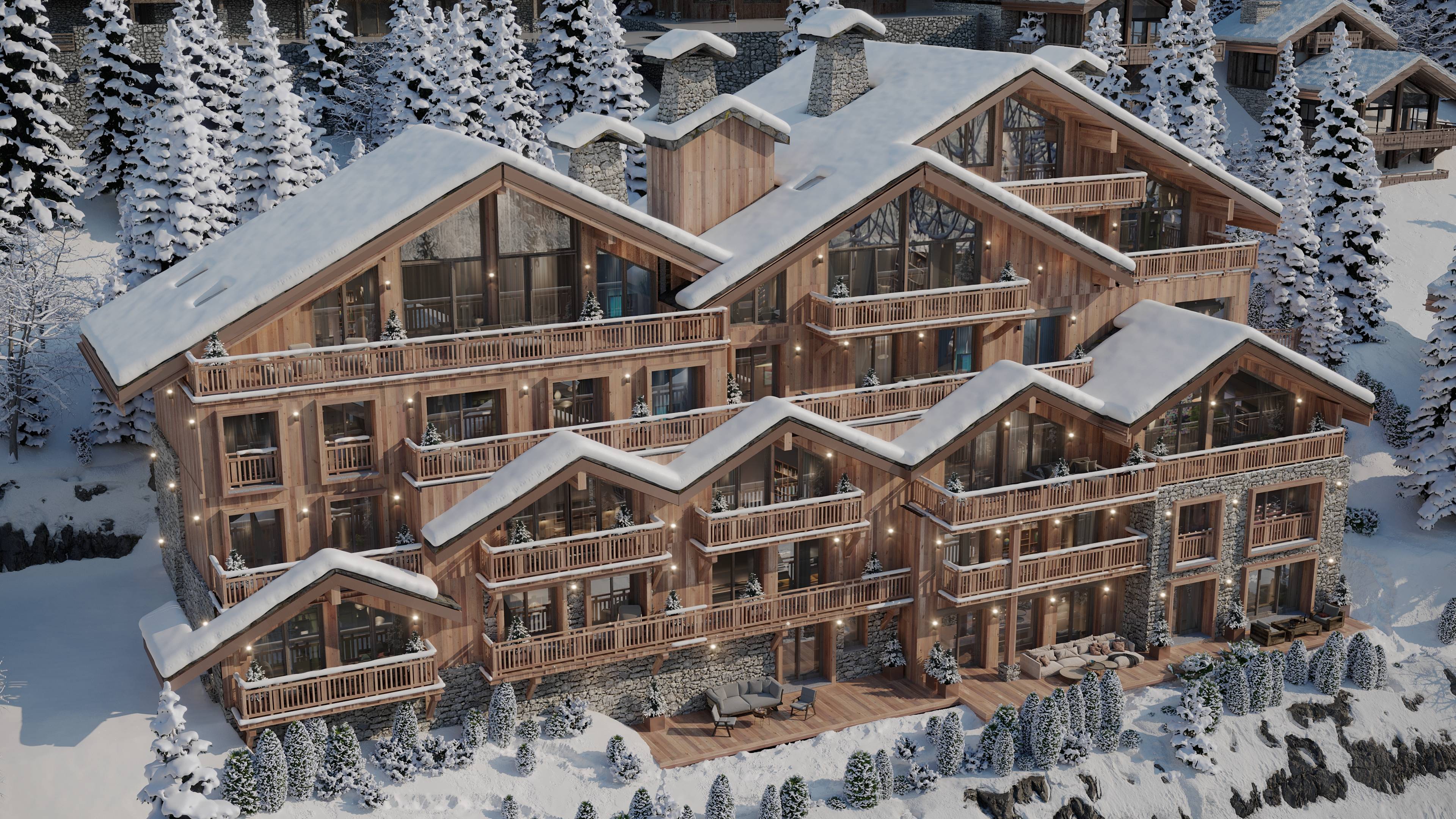 Meribel's Alpine Retreat: 3-Bed, 2-Bath Chalet-Style Condo with Private Terrace and Village-Center Convenience