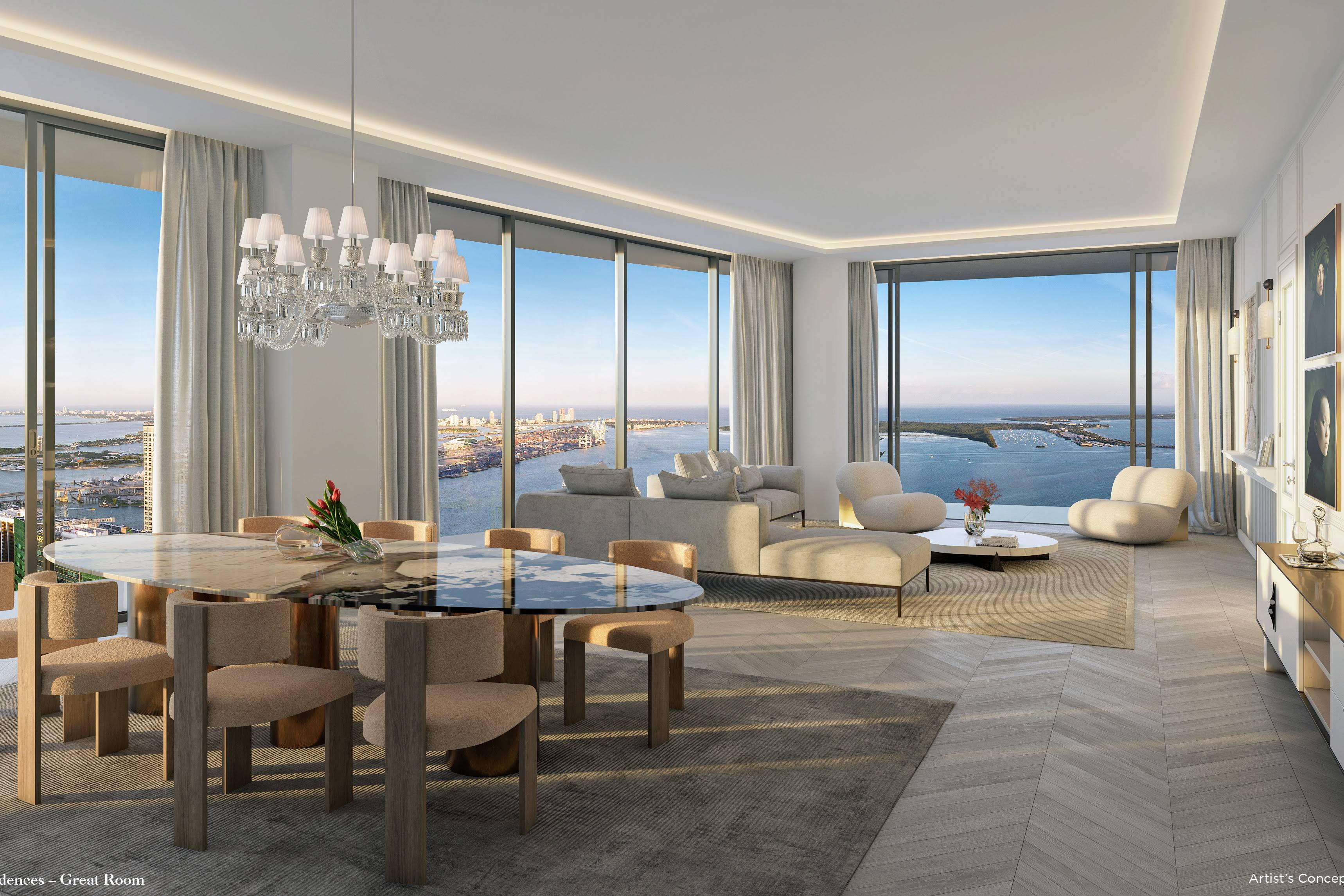 Baccarat Brickell, Miami | Oceanfront Luxury residences | Two Bed + Den/Three Bath | 2,189  sq f |