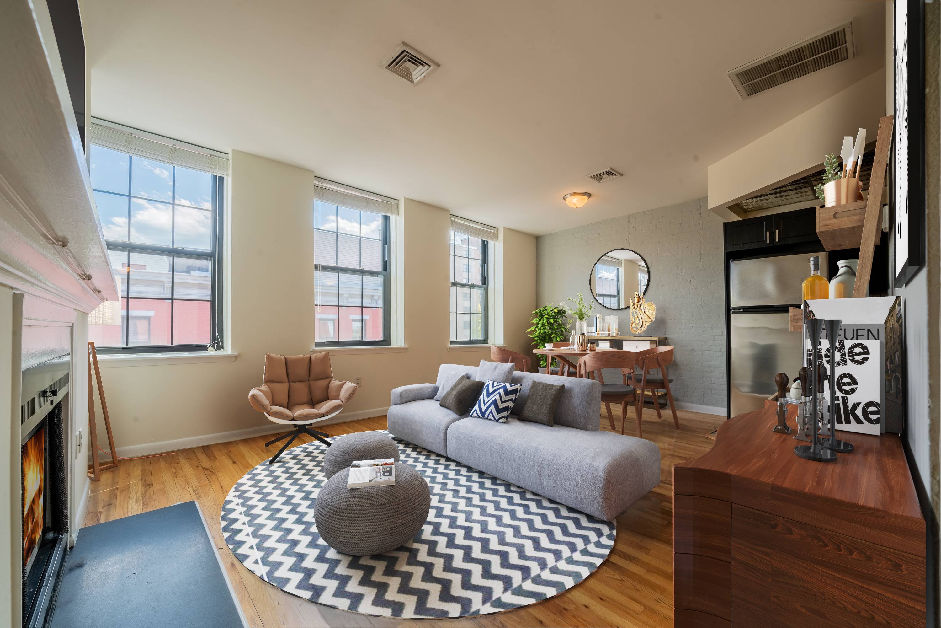 Stunning 1BR Duplex Soho-Style Loft with Private Roofdeck Terrace located in the heart of Downtown Hoboken!  Studio - 3 Bedroom Homes!  No Broker Fees! Close to Washington Street, Hoboken Path and Lightrail!