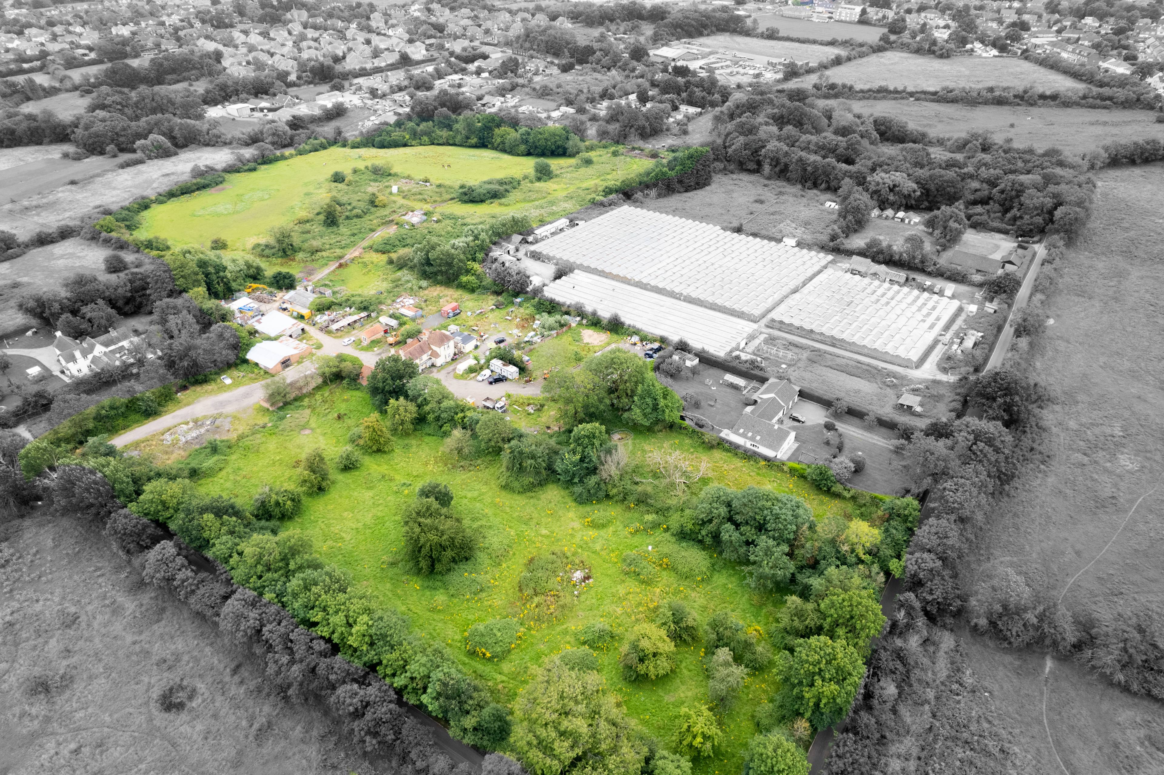 Residential Development Site for sale, Existing Farm House with various outbuildings set in around 16 acres of land.