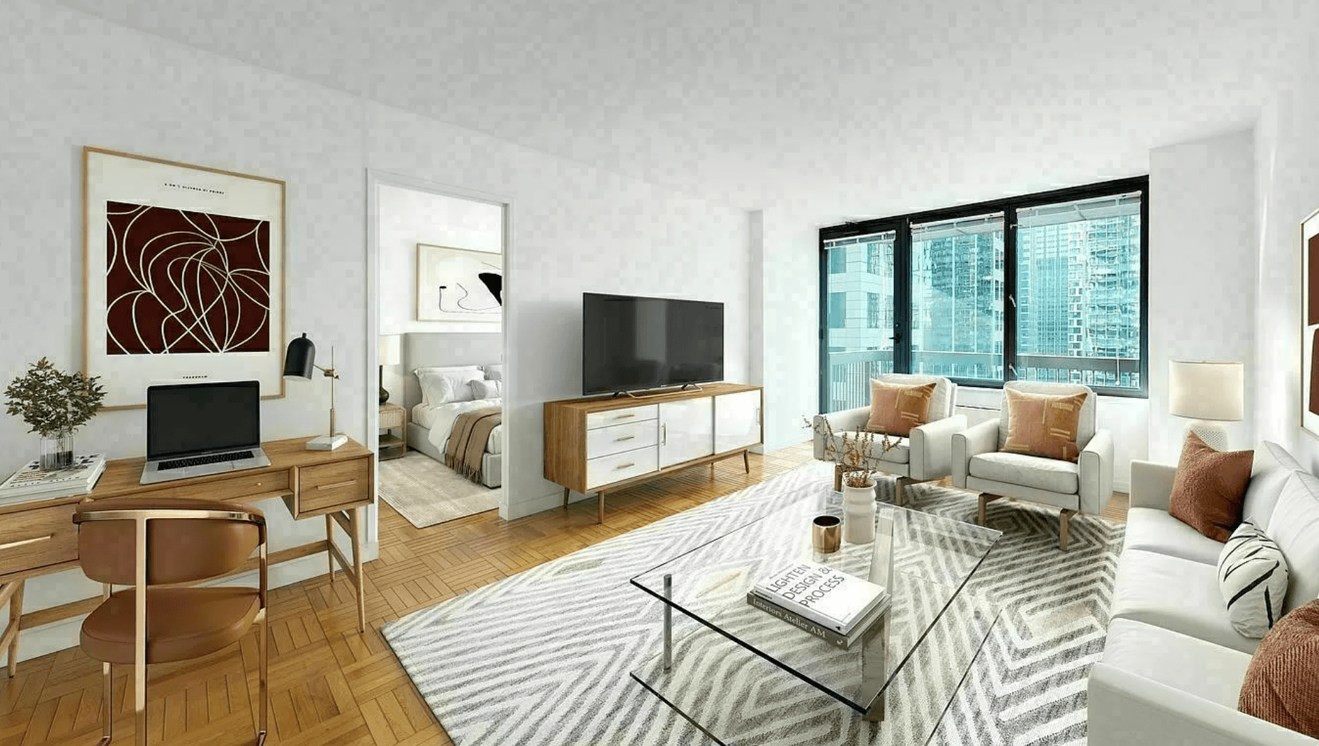 No Fee,Natural Lights Floods this Art-Deco Building in Midtown, 1Bd/1Ba with Balcony