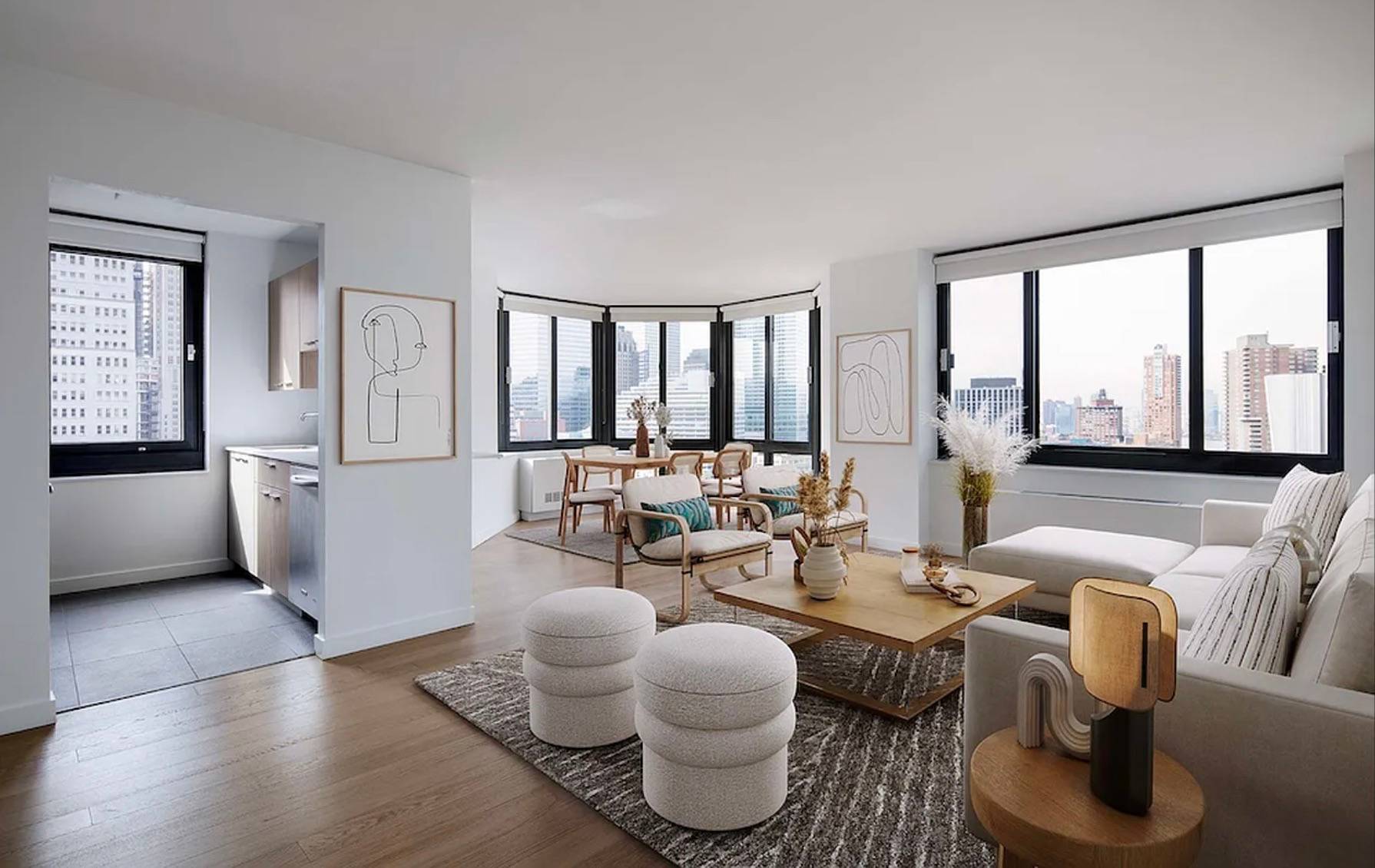 NO FEE, FULLY RENOVATED 2 BED/2 BATH IN TRIBECA TOWER