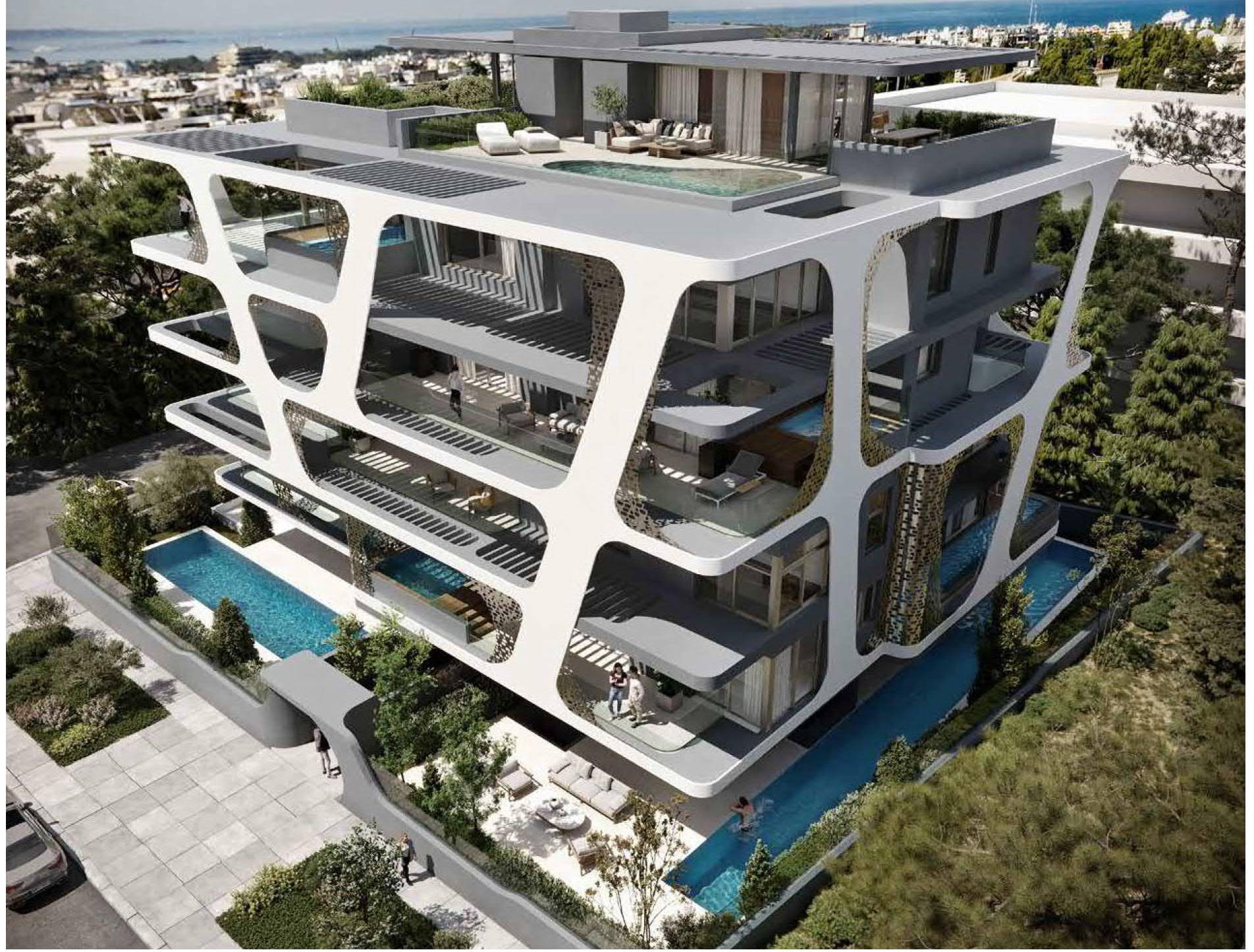 Super luxury 260sqm Triplex, 3rd-4th and 5th floor, in the cosmopolitan seaside suburb of Glyfada, with swimming pool,  Jacuzzi and private Roof Garden