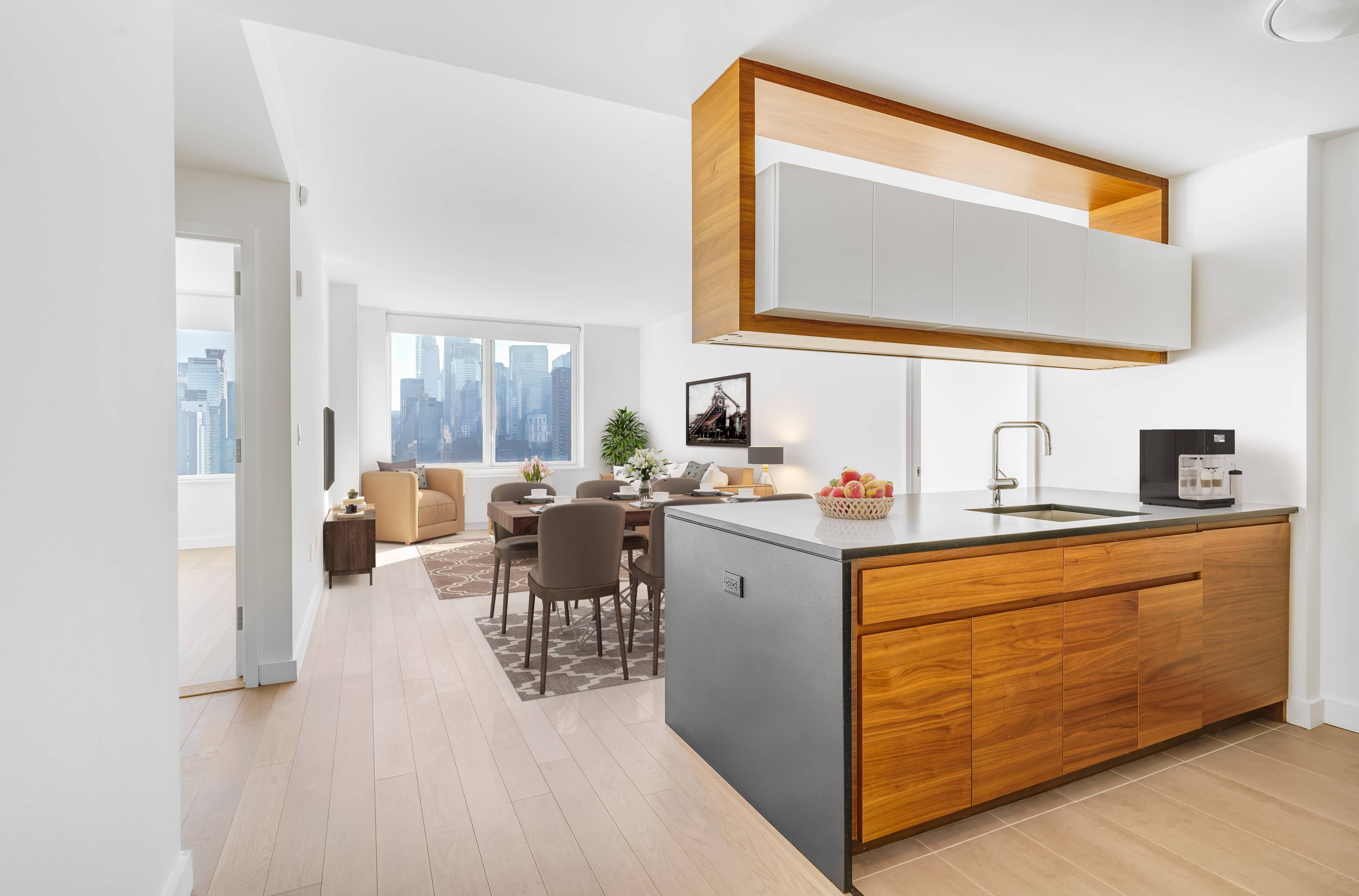 No Fee, Midtown West 2 Bed/2 Bath Apartment in Luxury Building, W/D in Unit