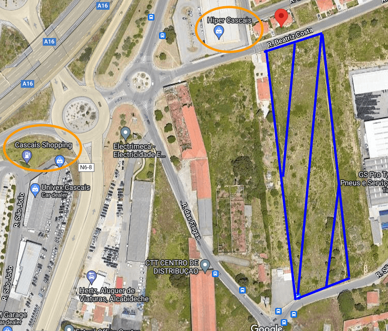 Next to Cascais Shopping | Authorized for a warehouse of 5.180 | Land of 11.300