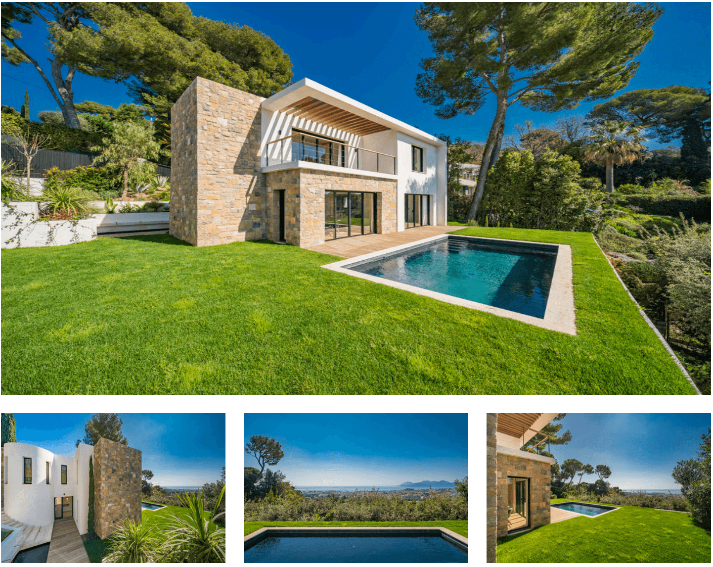 Cannes Californie, Modern  villa with panoramic sea view and swimming pool .