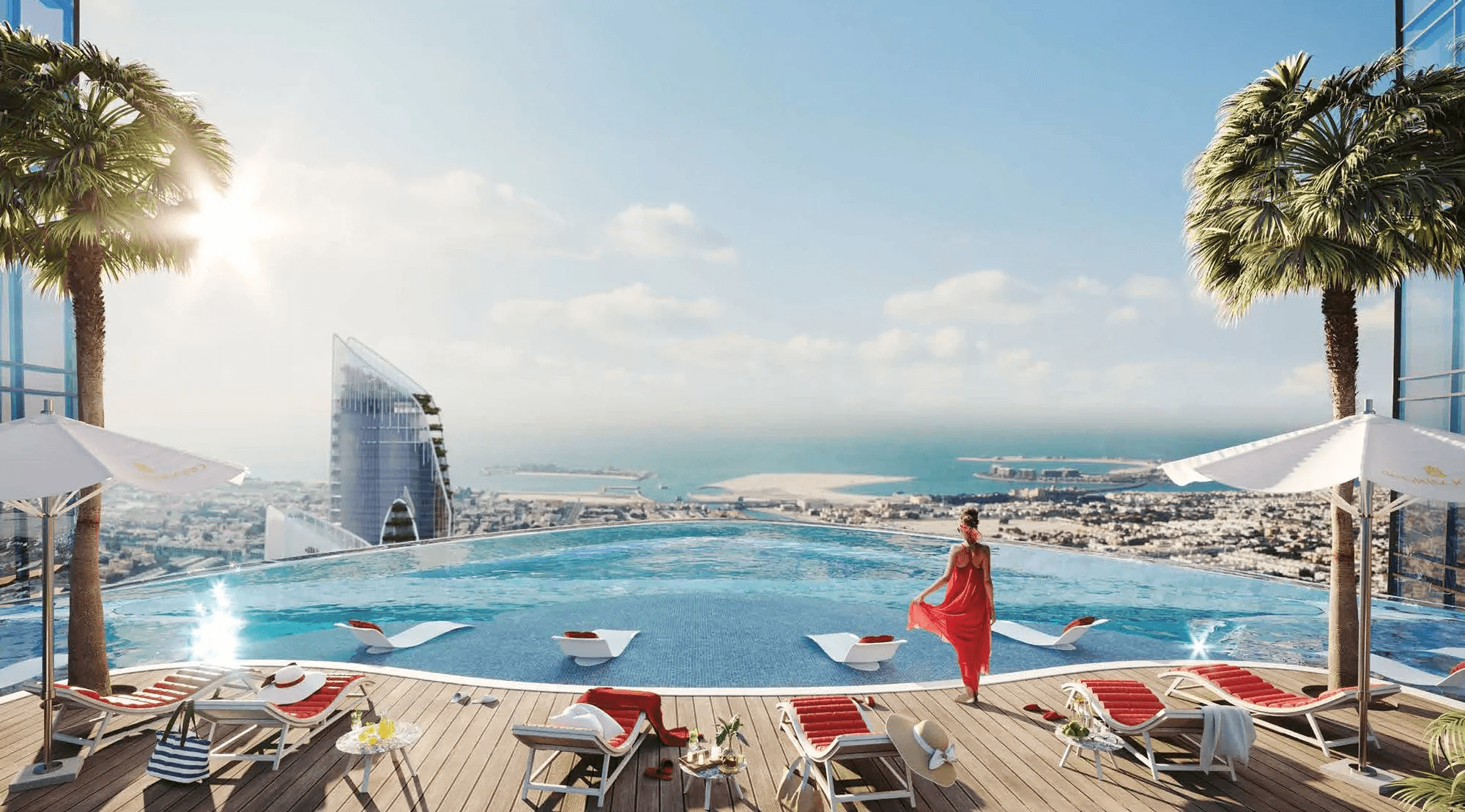 Luxury apartments with beach and pool overlooking Safa Park - Dubai