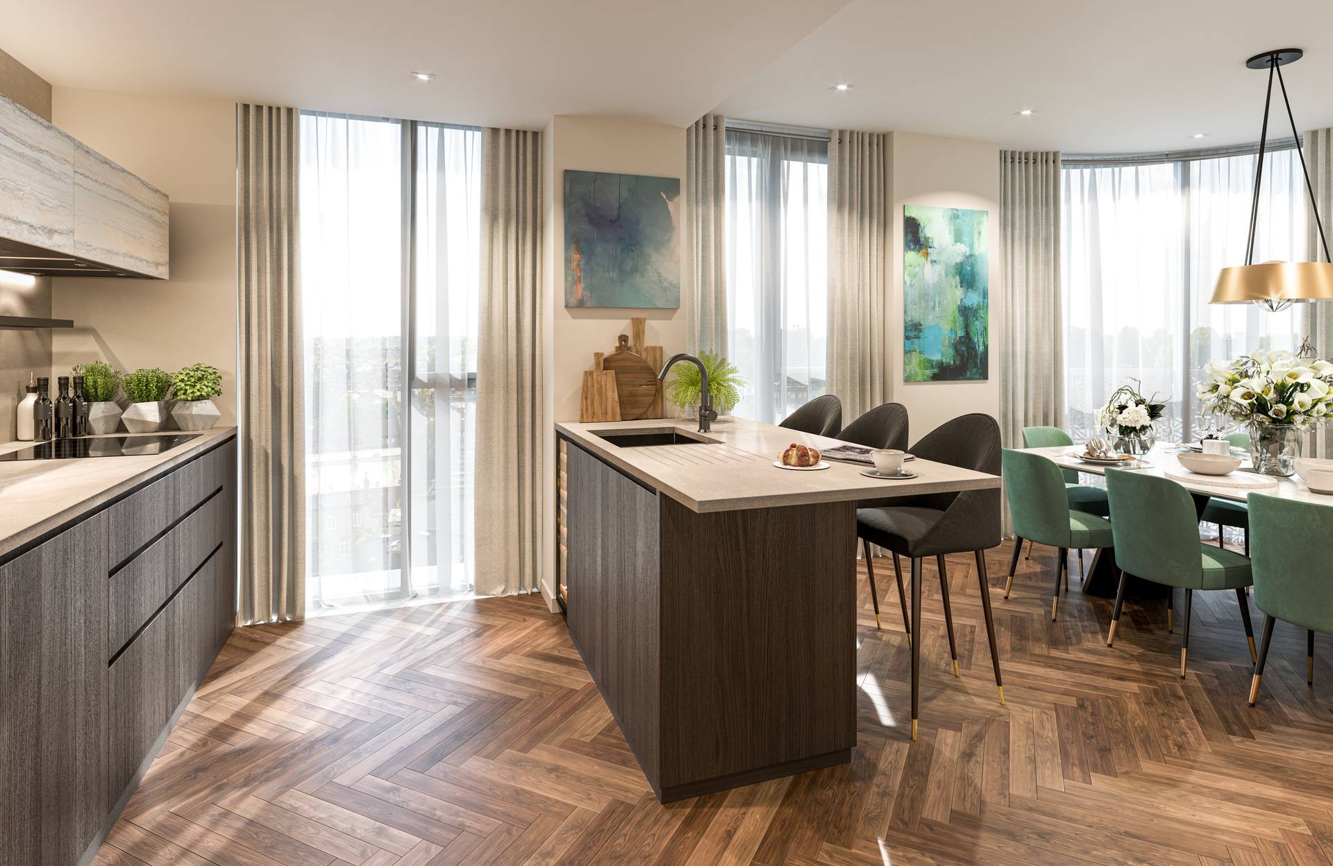 King’s Road Park's stylish collection of apartments set within six acres of beautiful landscaping including a public park, square and residents’ garden presents this spacious 2-bed 2-bath south facing apartment.