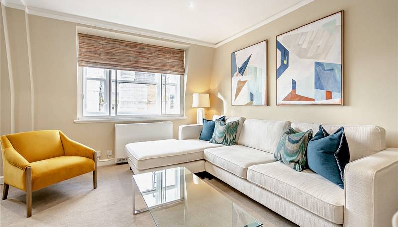 Two-bedroom 8th floor apartment in the heart of Mayfair with rear facing views over Hay’s Mews