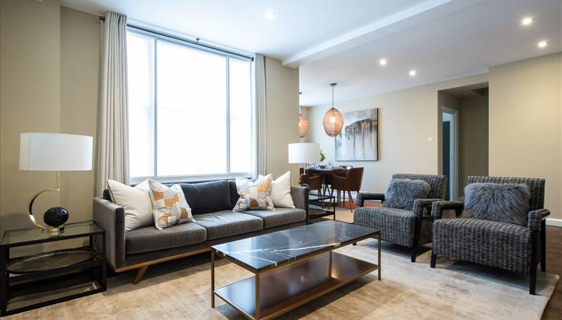 A modern three bedroom south-west facing apartment of 1203 square feet, in the heart of Mayfair.