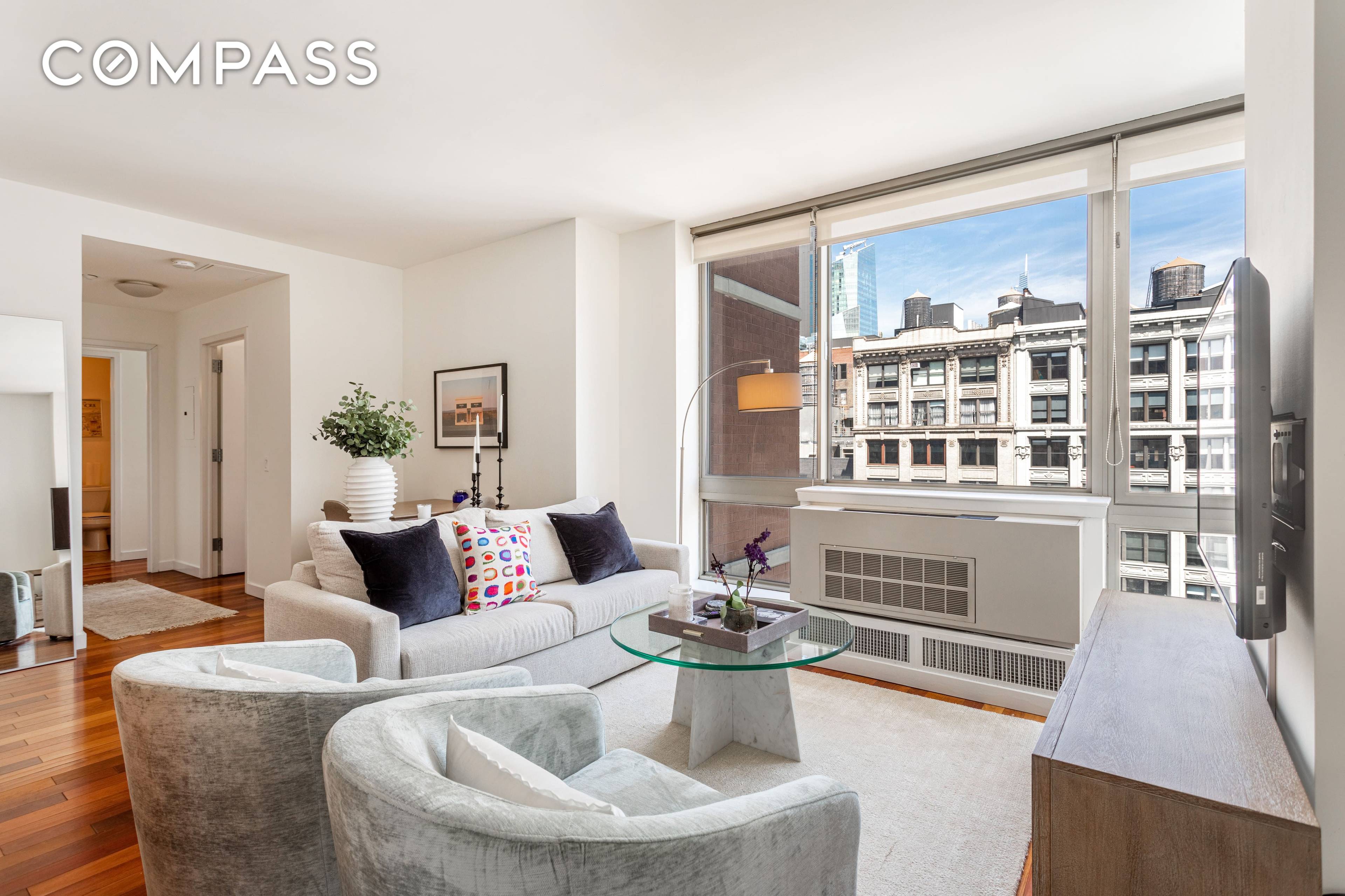 This stunning 2 bedroom, 2 bathroom corner apartment is located on the 14th floor, offering both North and Easter exposures that provide exceptional light throughout the day.