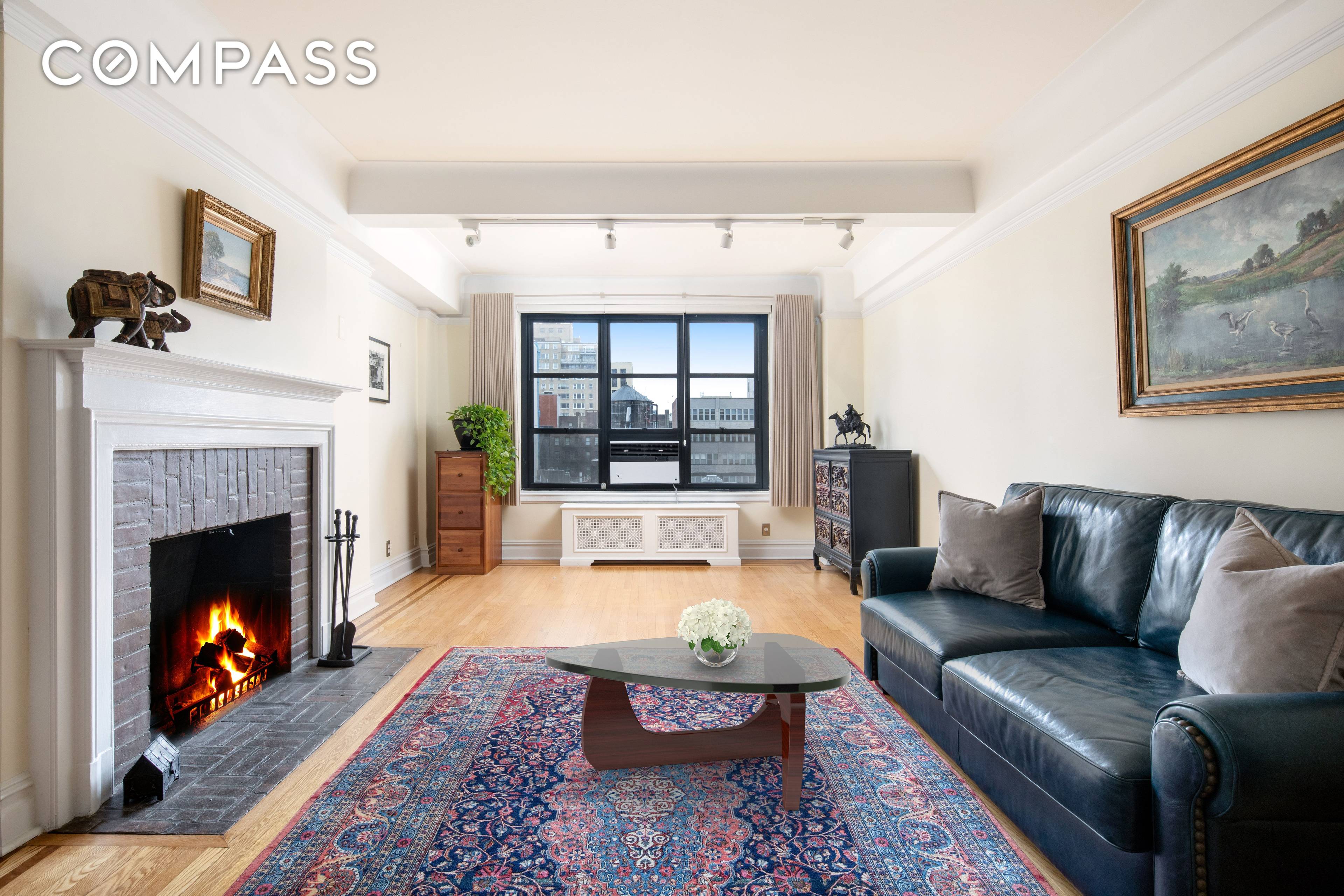 Stunning sun drenched apartment has beautiful southern views of the New York City skyline.