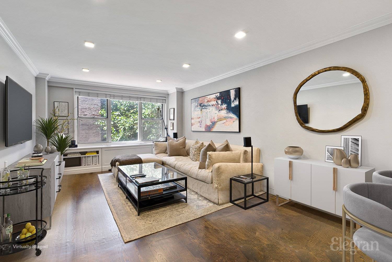 Step into an oversized one bedroom apartment that is flooded with natural light from six large west facing windows, hardwood strip flooring, and FIVE custom closets no stone was left ...