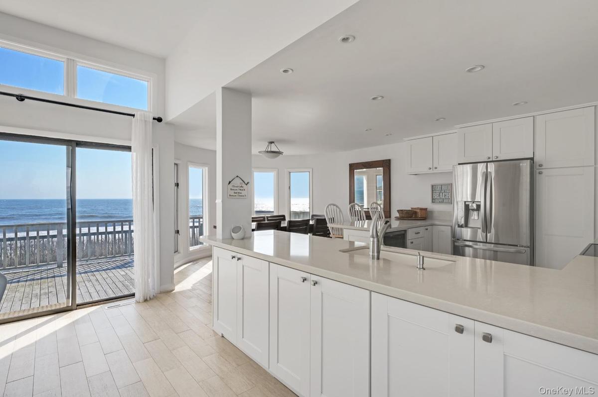 Oceanfront and Bayfront Living Room and Kitchen