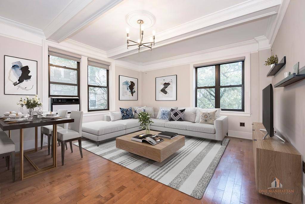 One of a kind renovated corner two bedroom pre war home is located, half a block from Central Park features a large entry foyer and a sun filled living room ...