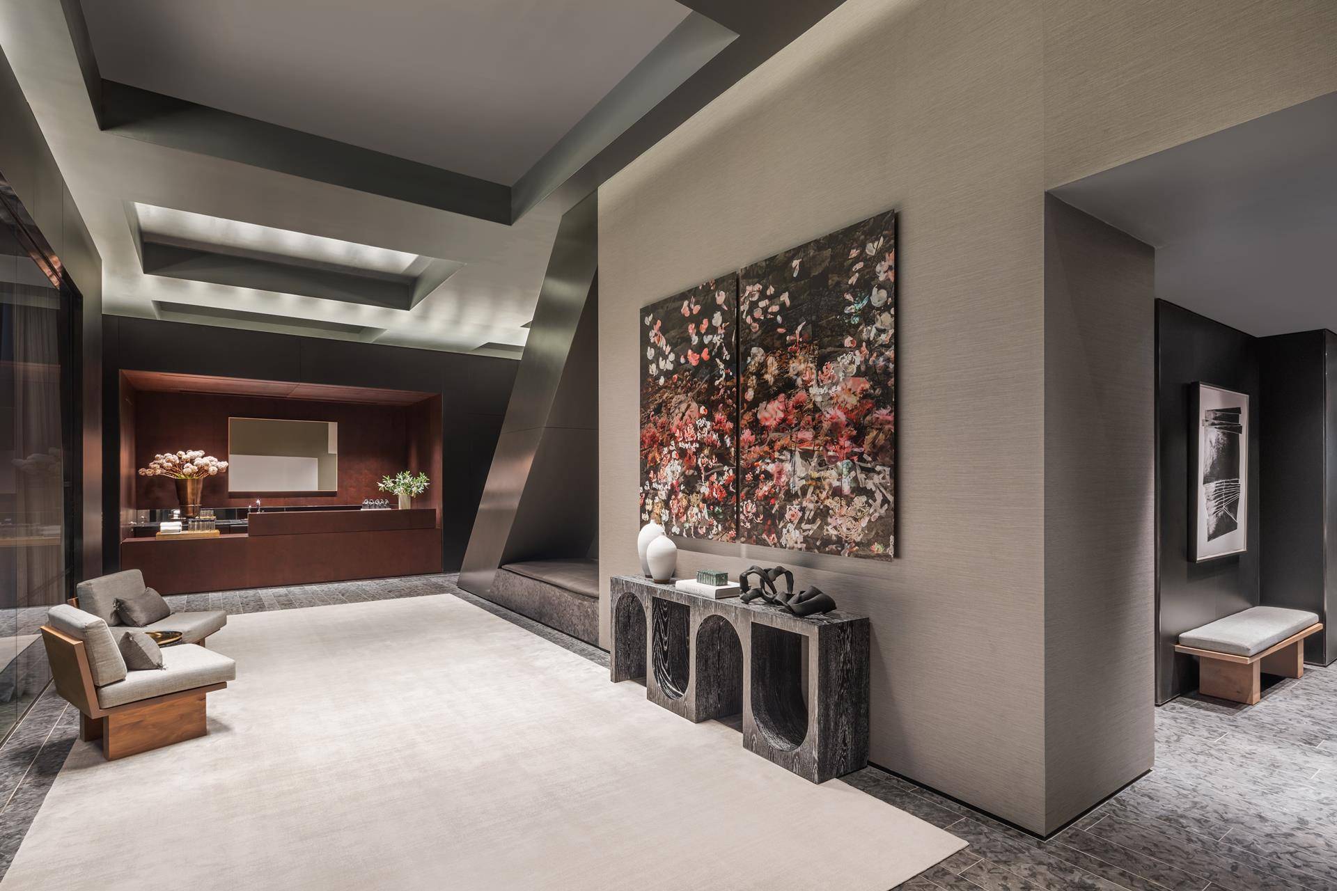 Balancing grand scale living with the intimate feeling of home, Residence 40A at 53 West 53 comprises 2, 838 square feet, offering two split bedrooms, two and a half bathrooms, ...