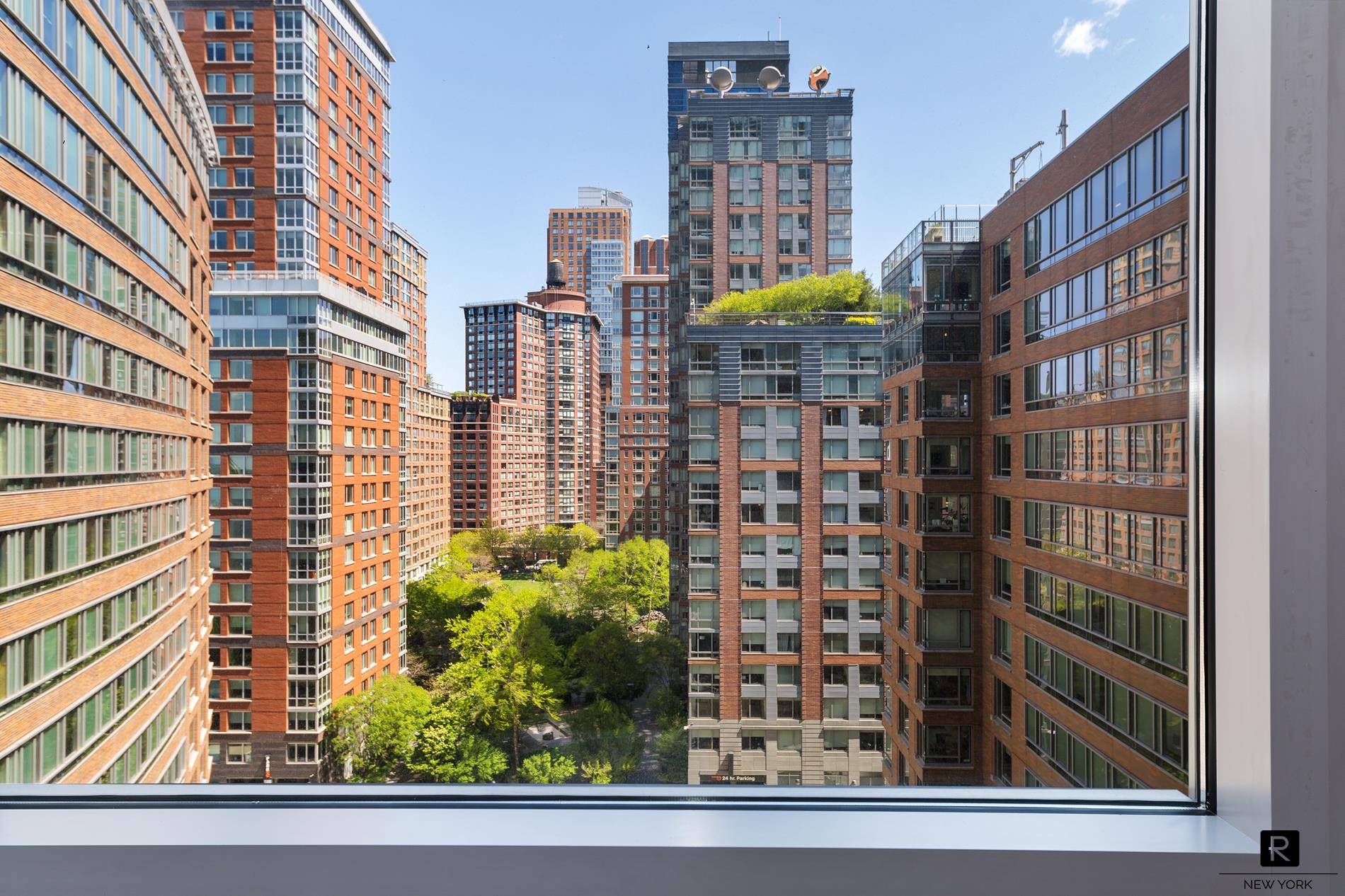 Expansive split two bedroom two bathroom available in the Riverhouse, the only water front LEED certified Green condominium in North Battery Park West Tribeca.