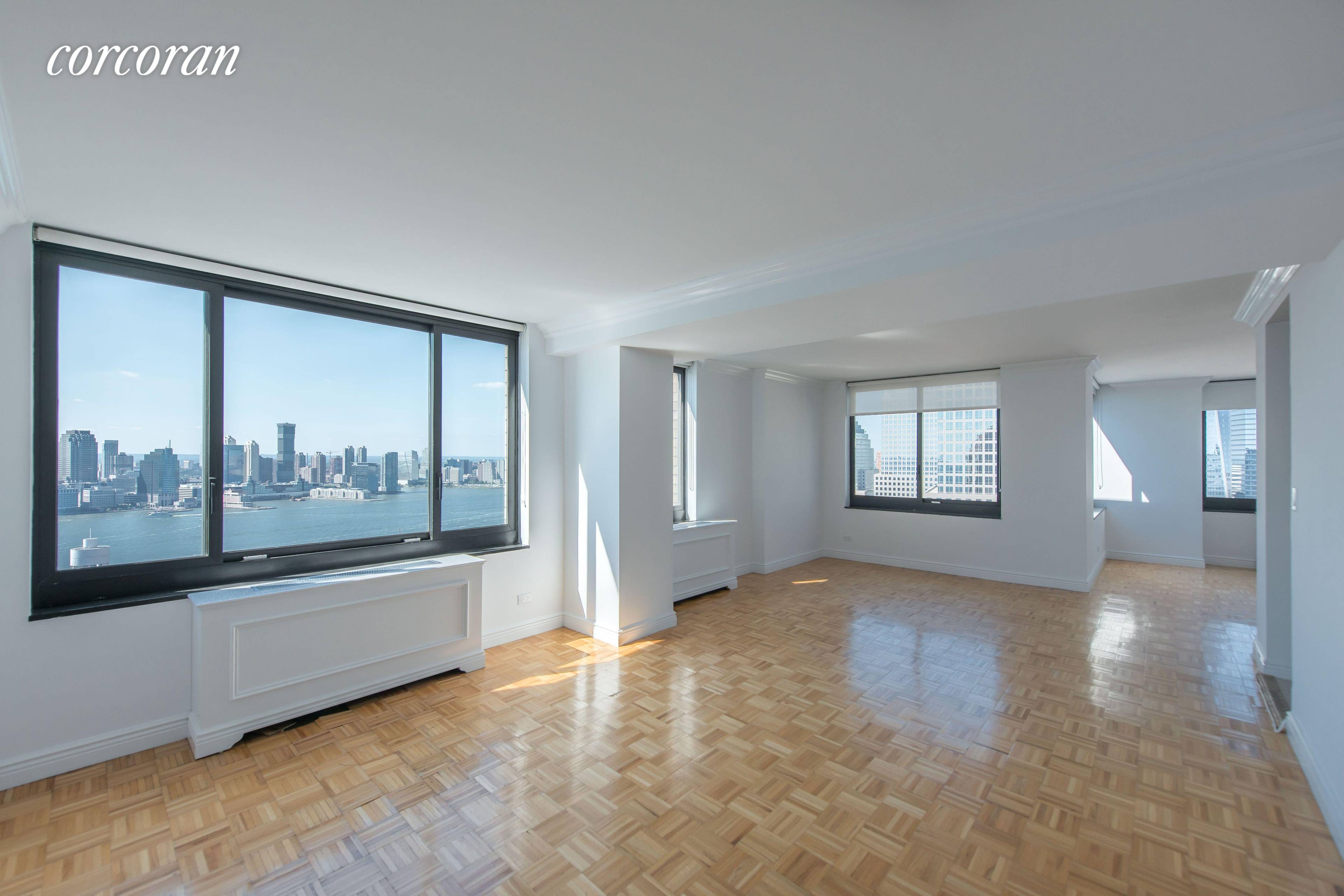 Large 2 bedroom 2. 5 bathroom with a dining room and direct views of the Freedom Tower !