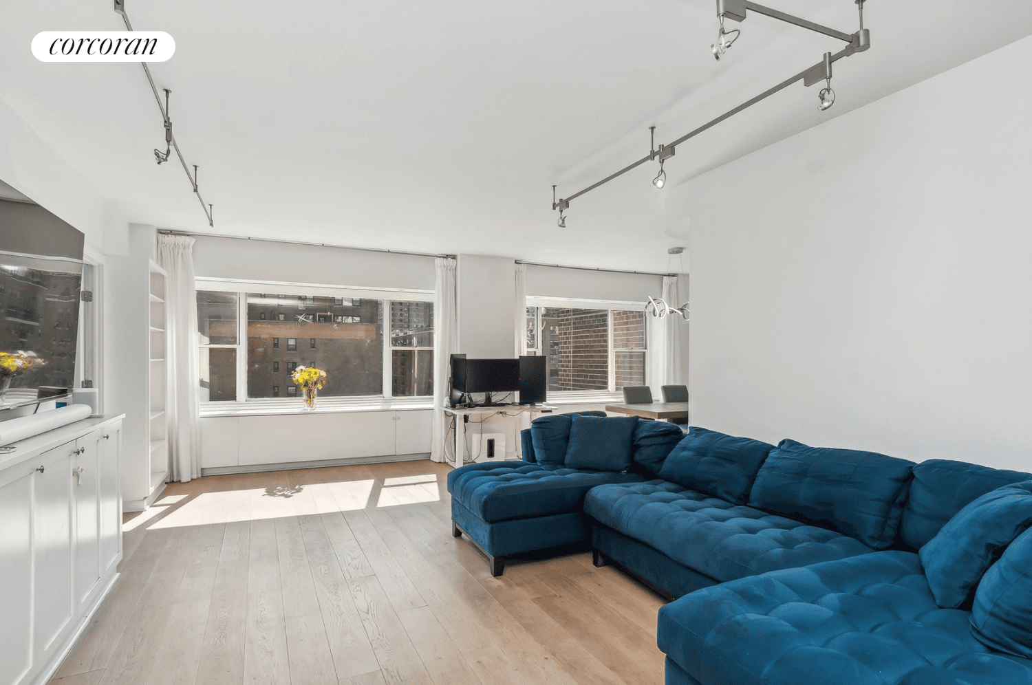 Big, bright and beautifully renovated, meticulously maintained, spacious and spectacularly sunny 1423 square foot, 2 bedroom, 2 bathroom home with laundryroom on the 9th floor of the St.