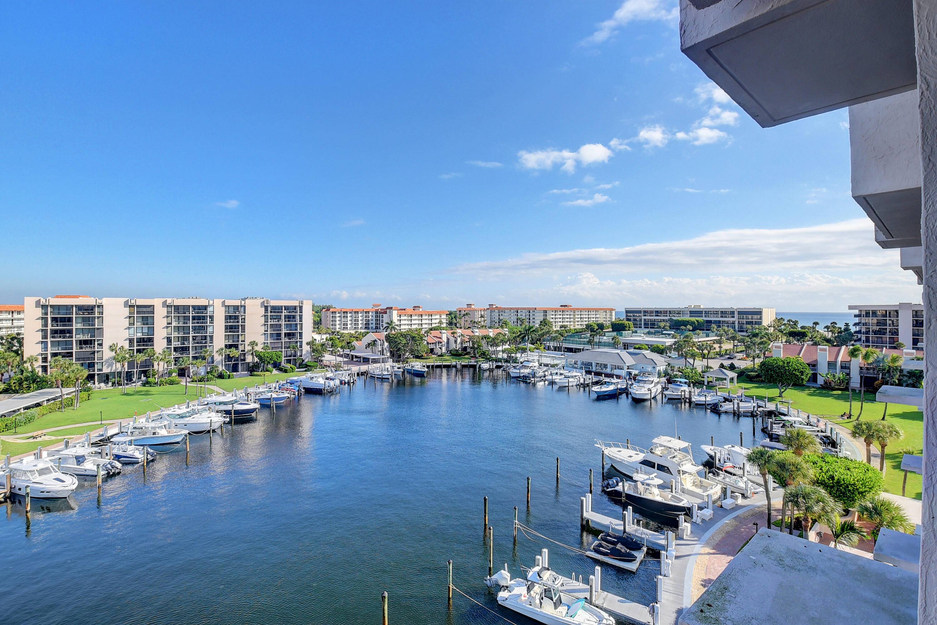PANORAMIC VIEWS OF THE MARINA, OCEAN AND INTRACOASTAL FROM THIS 7TH FLOOR 2 BEDROOM 2 BATH CONDO OVERLOOKING THE MARINA AND YACHTS LAMINATE FLOORS THROUGHOUT WHITE KITCHEN CABINETS NEW DISHWASHER ...