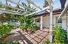 Shady front courtyard