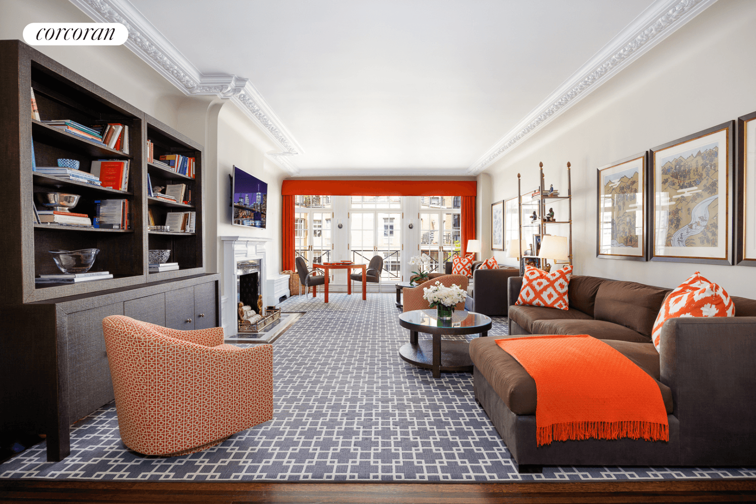 Perched on the 9th and 10th floors of 830 Park Avenue, a premier turn of the century white glove co operative, this spectacular sun flooded corner home is a true ...