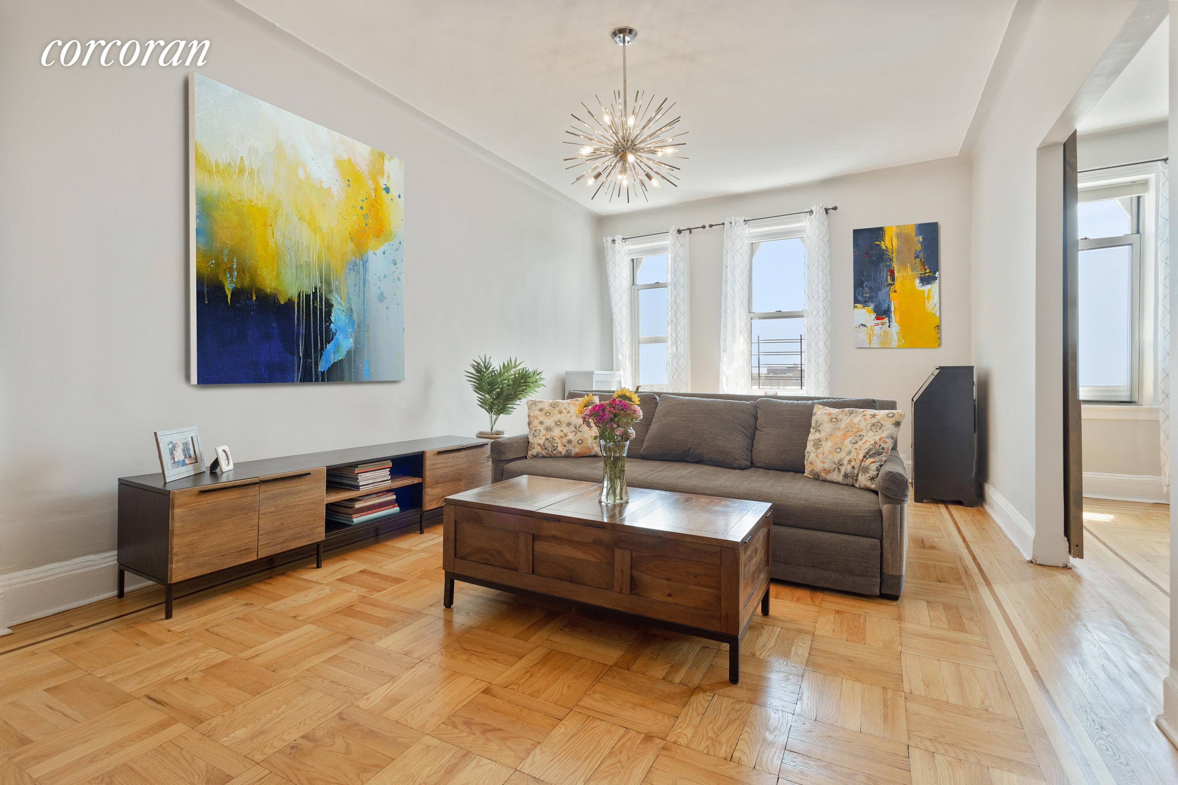 This Bay Ridge beauty on the top floor of a classic pre war elevator building is calling you.