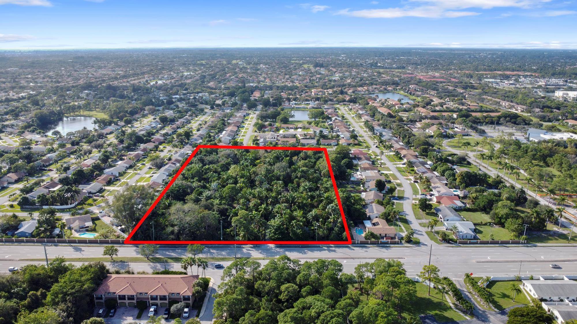 Two lots totaling 5. 55 acres with over 400 feet of direct frontage on Military Trail.