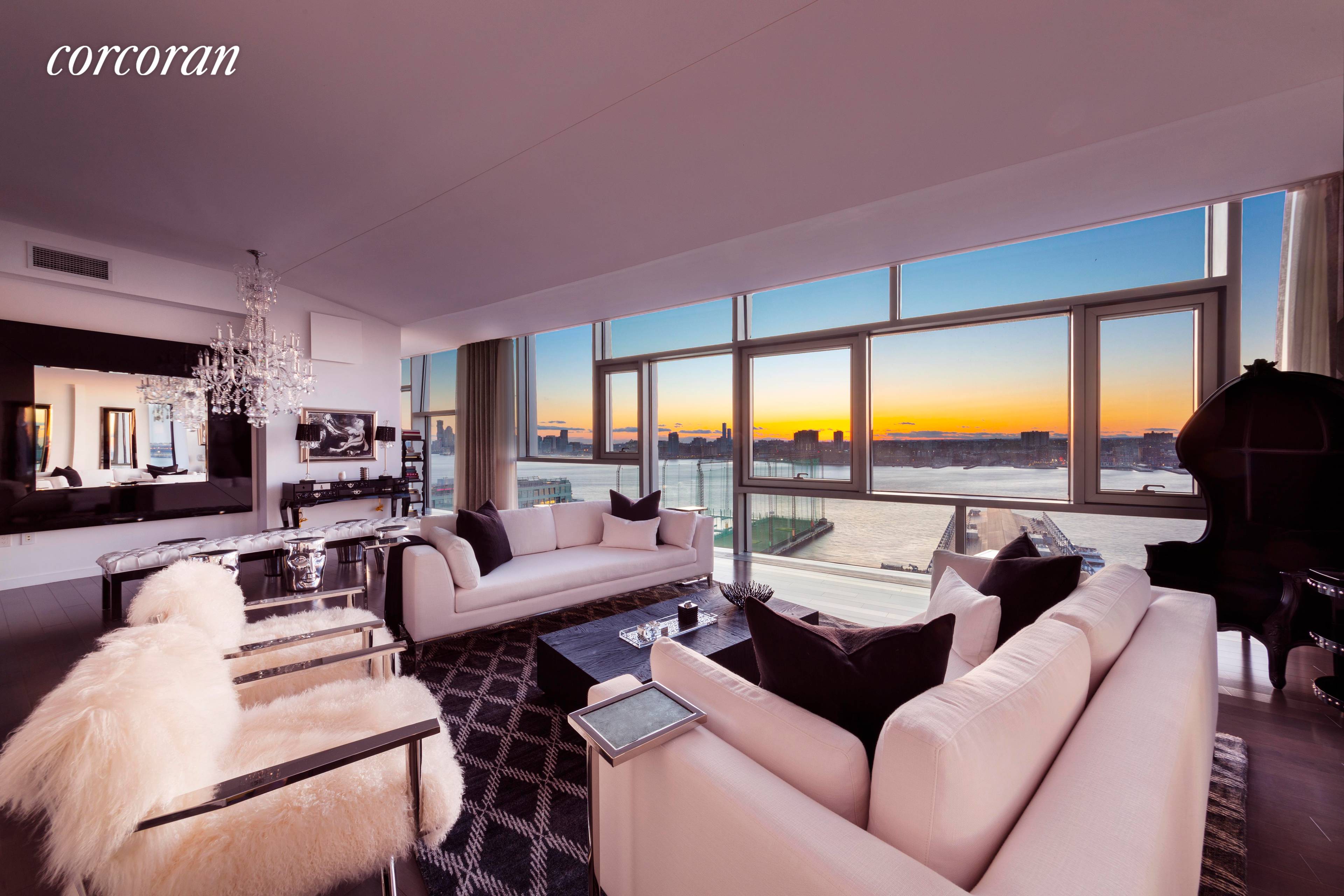 Occupying the entire 17th and 18th floors, and spanning 11, 655 square feet with views in all directions, from sunrise to sunset, this exquisite duplex feels like a dream.