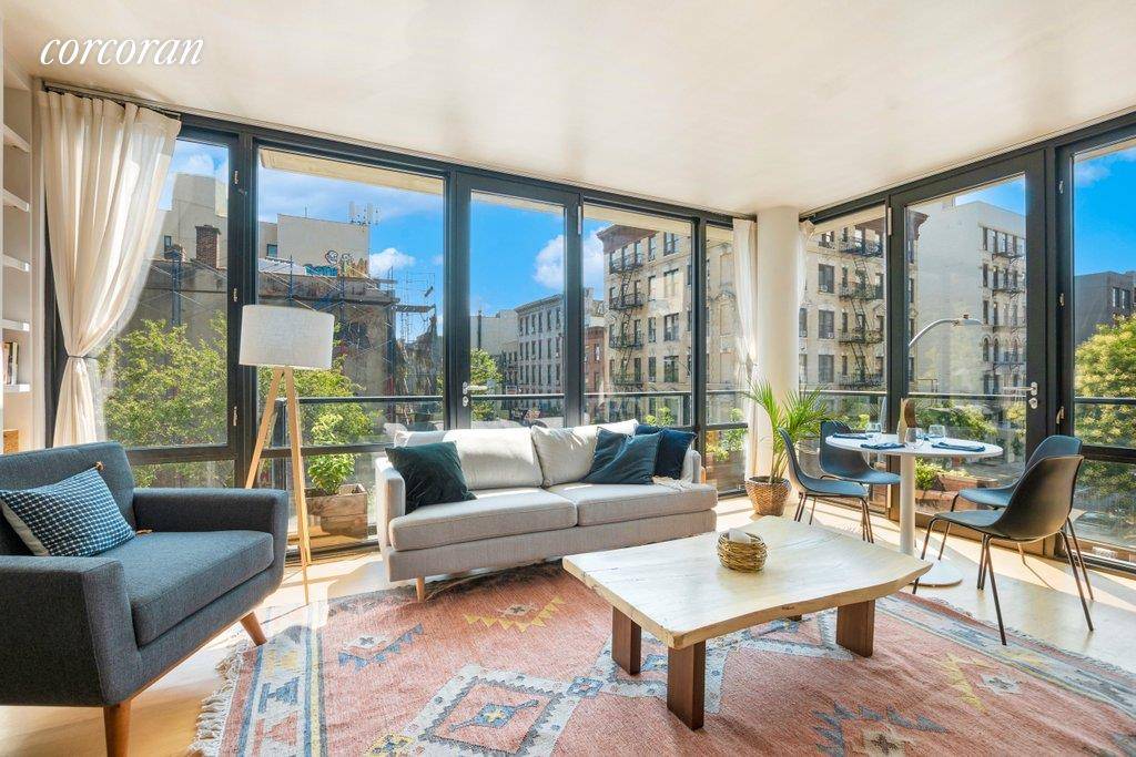 Welcome Home. Apartment 3B is the perfect 2 bedroom 2 Bathroom condo with southwestern sunlight pooring through floor to ceiling windows that frame an iconic east village cityscape.
