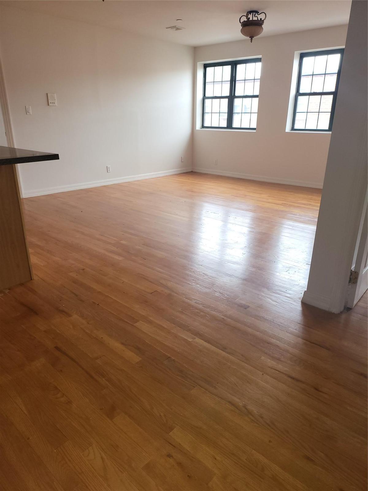 Unfurnished room with light wood-type flooring