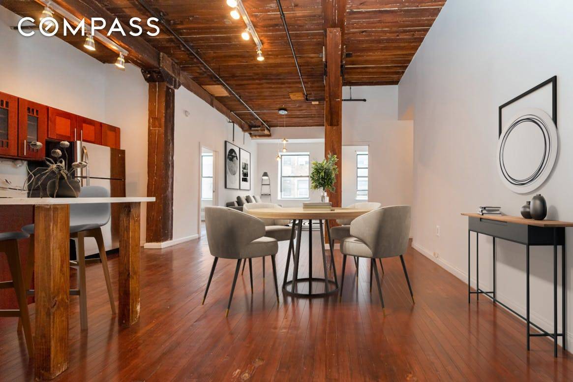 No Fee ! A spectacular opportunity to reside in a massive Three Bedroom Two Bathroom home at the Knitting Factory Lofts in Clinton Hill !
