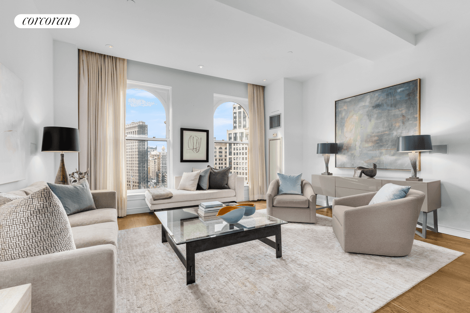 Perfect Penthouse living perched high above Madison Square Park with open south facing views and private roof top terrace !