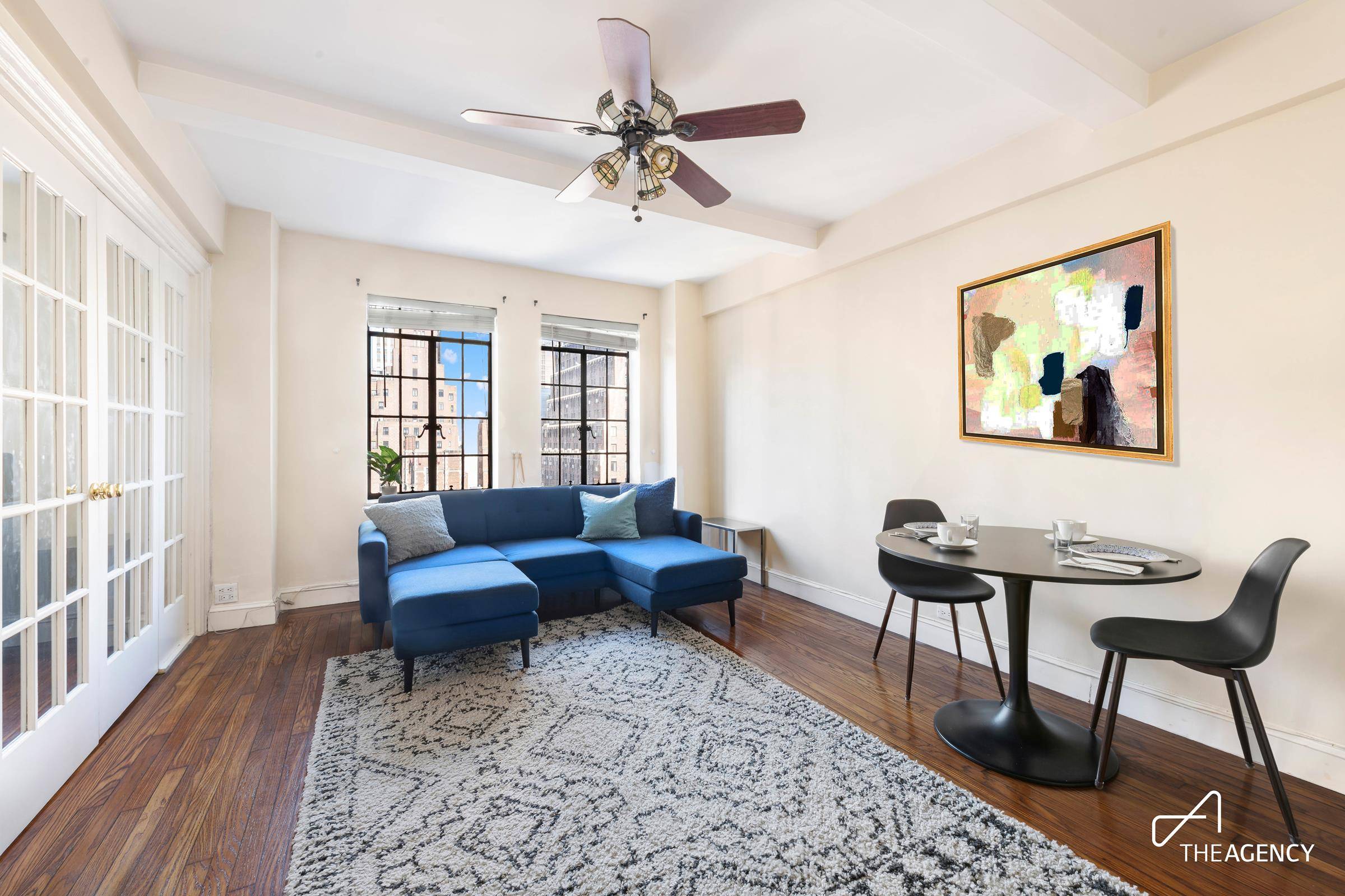 Experience the timeless allure of Tudor City in this charming one bedroom corner unit, perfect for a first time homebuyer, someone working at the UN, or as a pied a ...