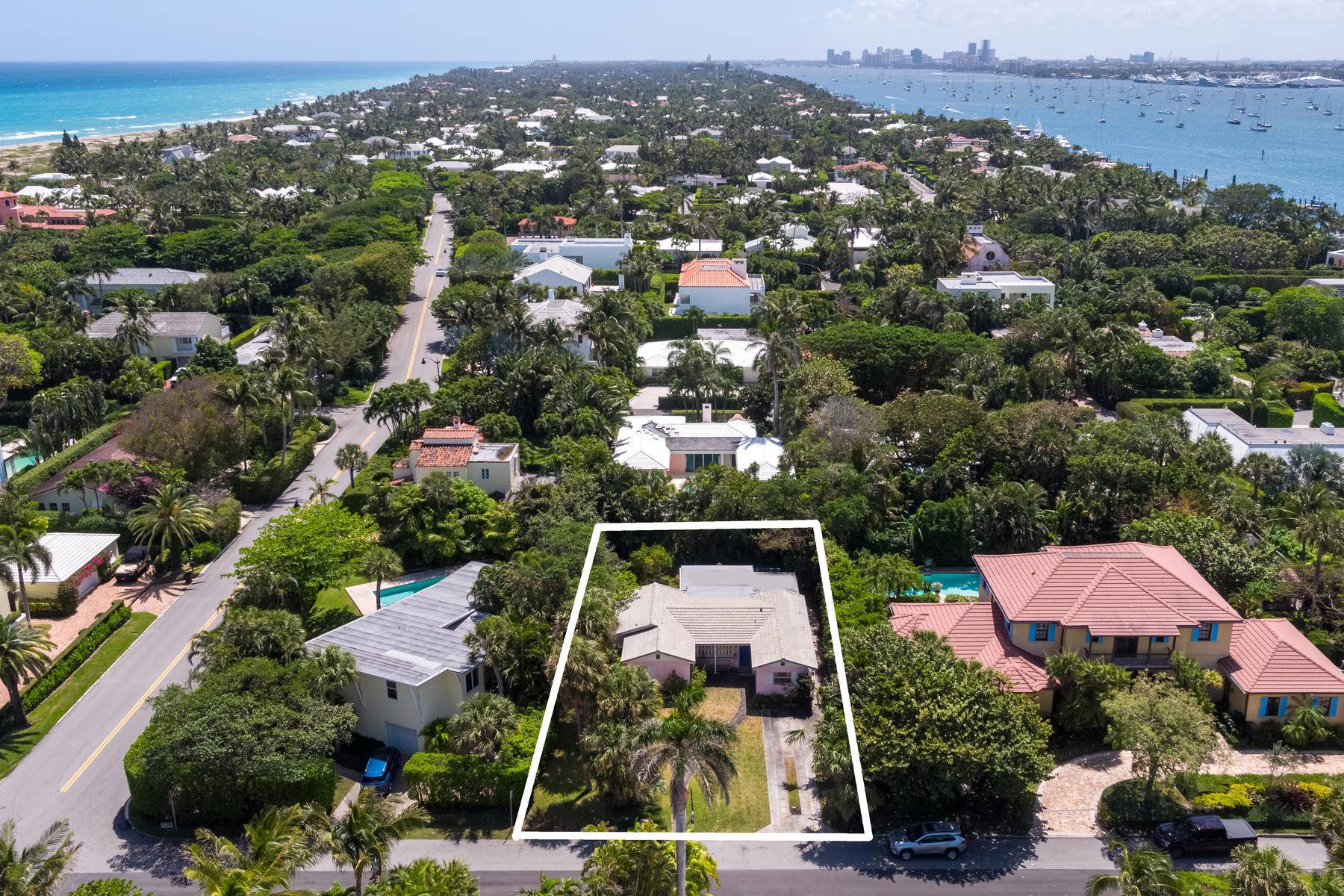 Amazing opportunity in the north end of Palm Beach to renovate or custom build a new home.