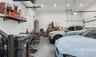 Garage with bumped area