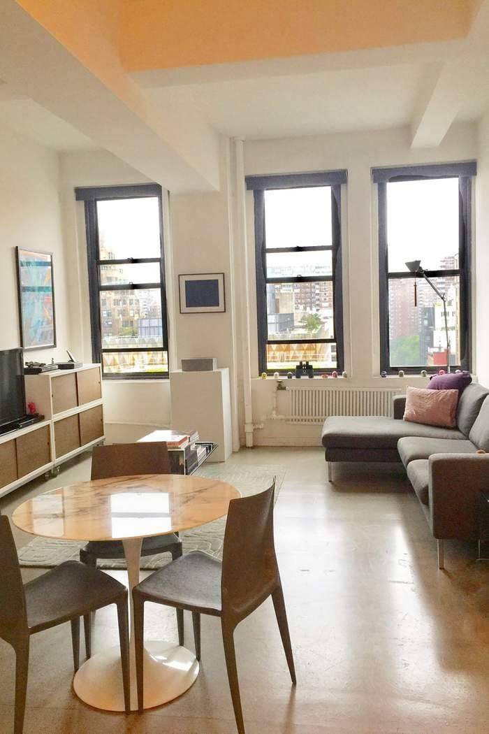 NO FEE Located in a beautiful Art Deco building, this stunning, super sized, bright alcove loft studio with soaring lofted ceilings is most special.