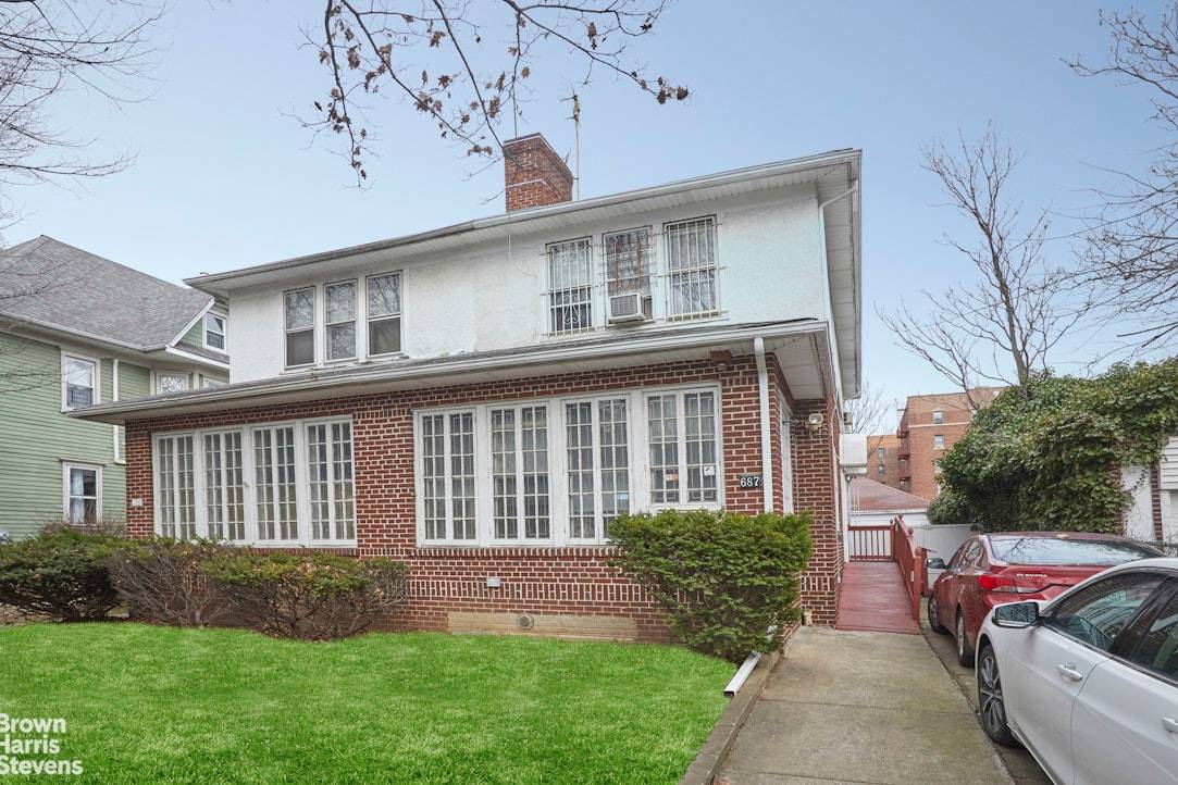 Lovely 1 family semi detached located near Brooklyn College in Ditmas Park Midwood Built in 1930, This home has old world charm and features wood burning fireplace, all parquet floors, ...