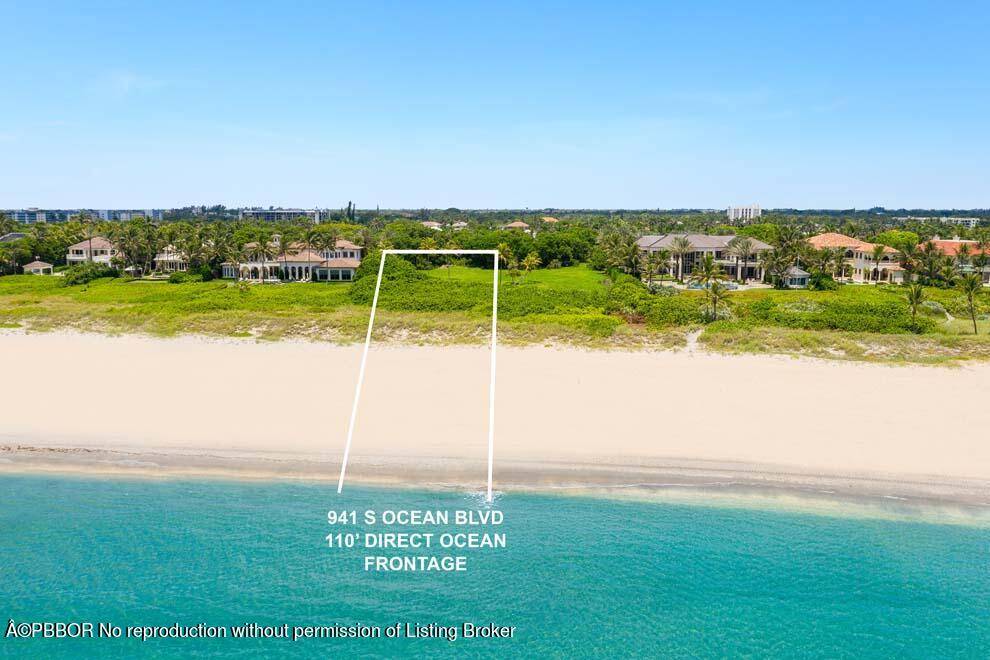 Rare opportunity. The oceanfront parcel located at 941 S Ocean Blvd, Delray Beach offers approximately 110 feet of direct oceanfrontage and endless possibilities Conveniently located just south of East Atlantic ...