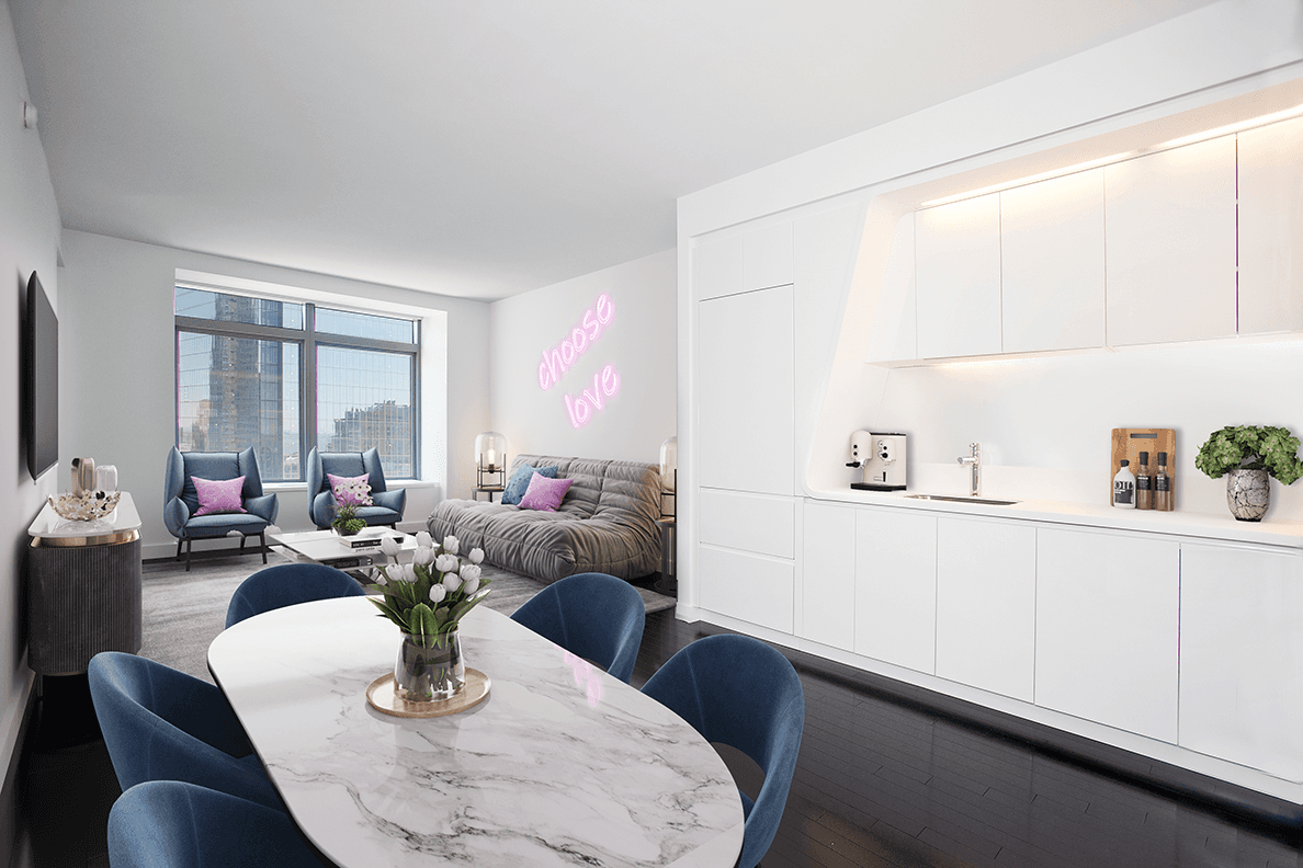 RENT TO OWN OPTION AVAILABLE Experience the Manhattan skyline from the 40th floor of one of W Hotels' largest one bedrooms.