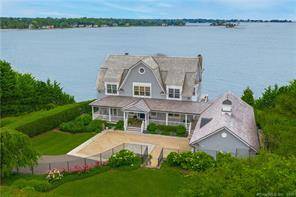 Spectacular custom built Hamptons style waterfront home with panoramic views of the LI Sound in Stamford's desirable Shippan Point.