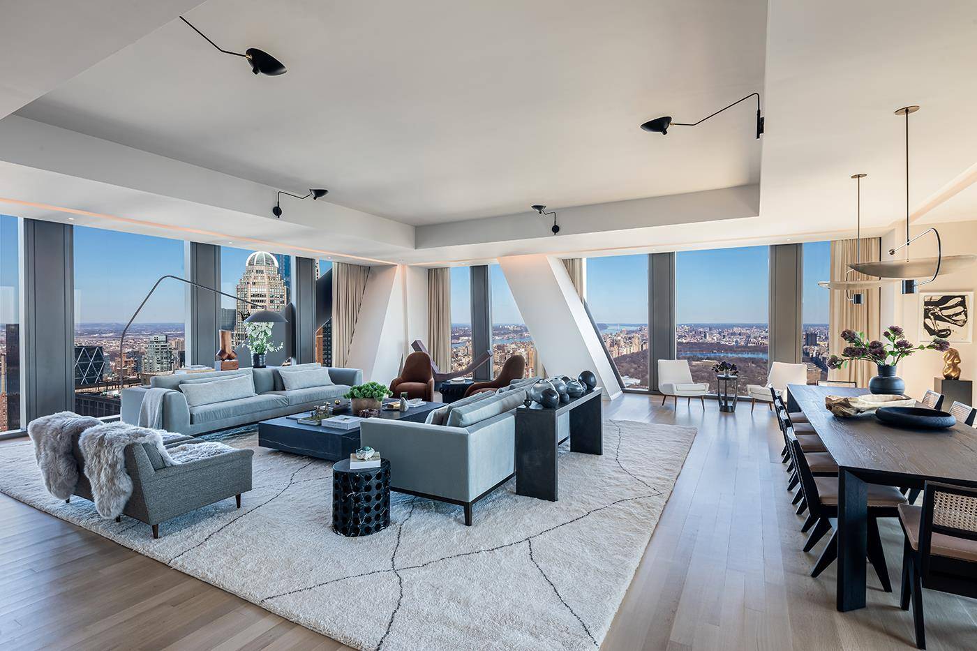 Balancing grand scale living with the intimate feeling of home, Residence 53A at 53 West 53 comprises 3, 889 square feet, offering three bedrooms and a windowed study, three and ...