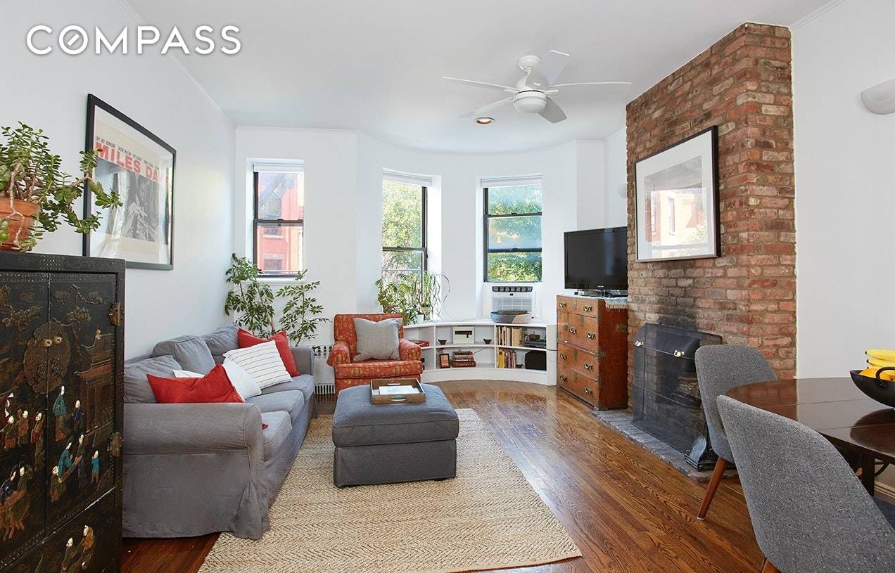 Bright and serene well located 3 BR home offers architectural details that include a WBFP, exposed brick walls, and two curved bay windows ; excellent light ; and newly renovated ...
