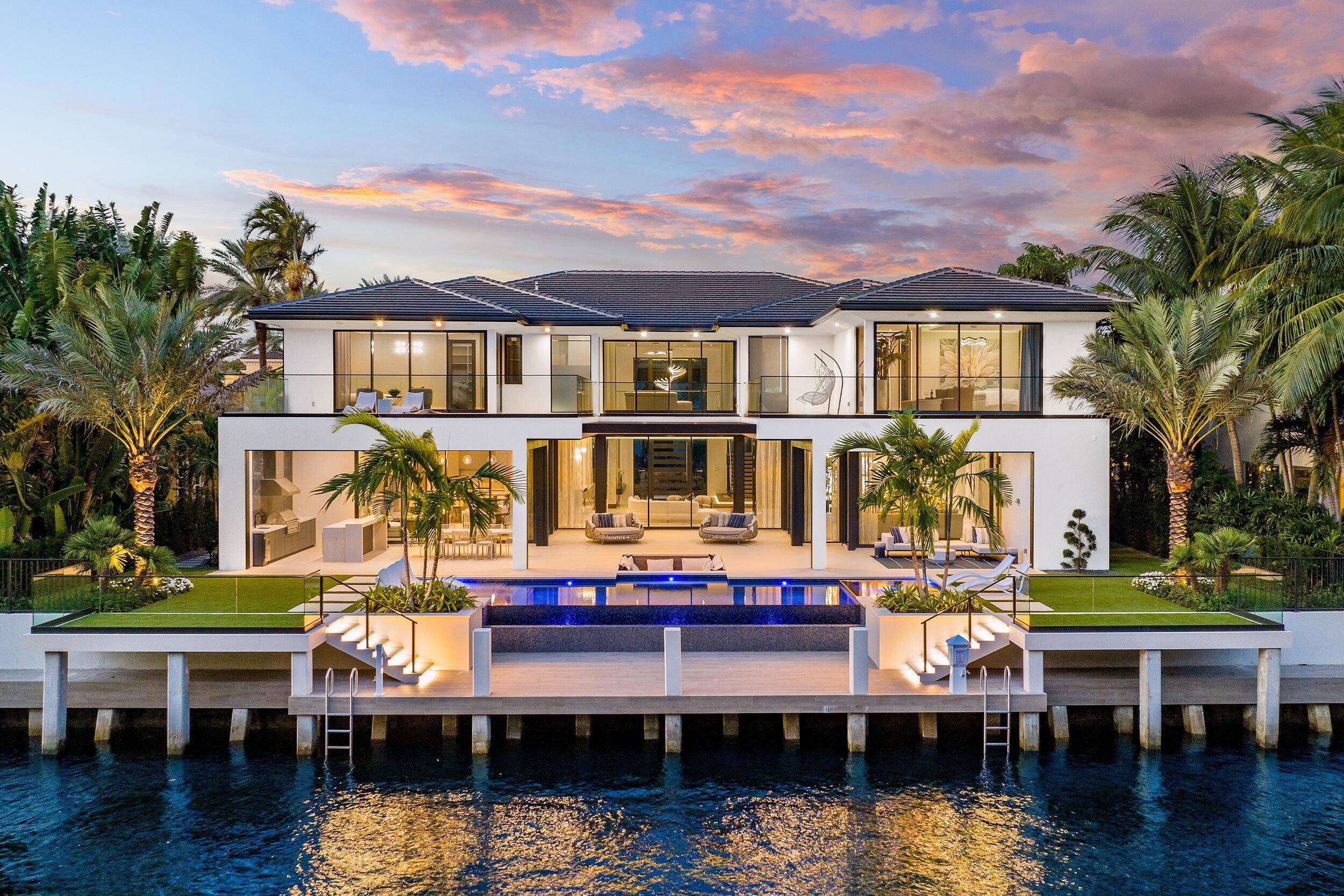 212 W Alexander Palm Rd Brand new contemporary waterfront masterpiece sits on 100 ft of Royal Palm Waterway in Boca Raton's most prestigious community, Royal Palm Yacht CC.