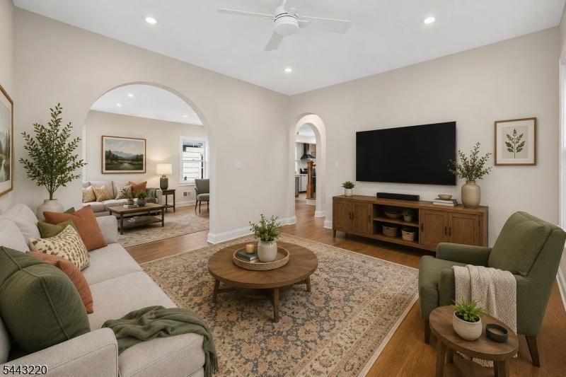 Family room staged