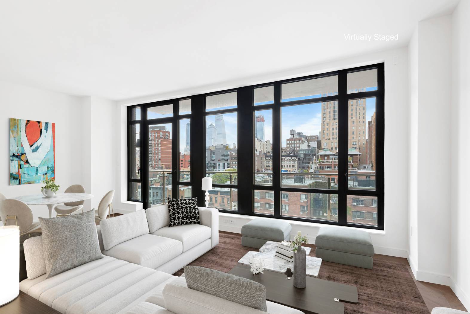 211 West 14th Street 9B is generously proportioned 2 bedroom residence, measuring at 1, 342sf, with dramatic over sized casement windows that provide gorgeous Northern light with cascading views over ...