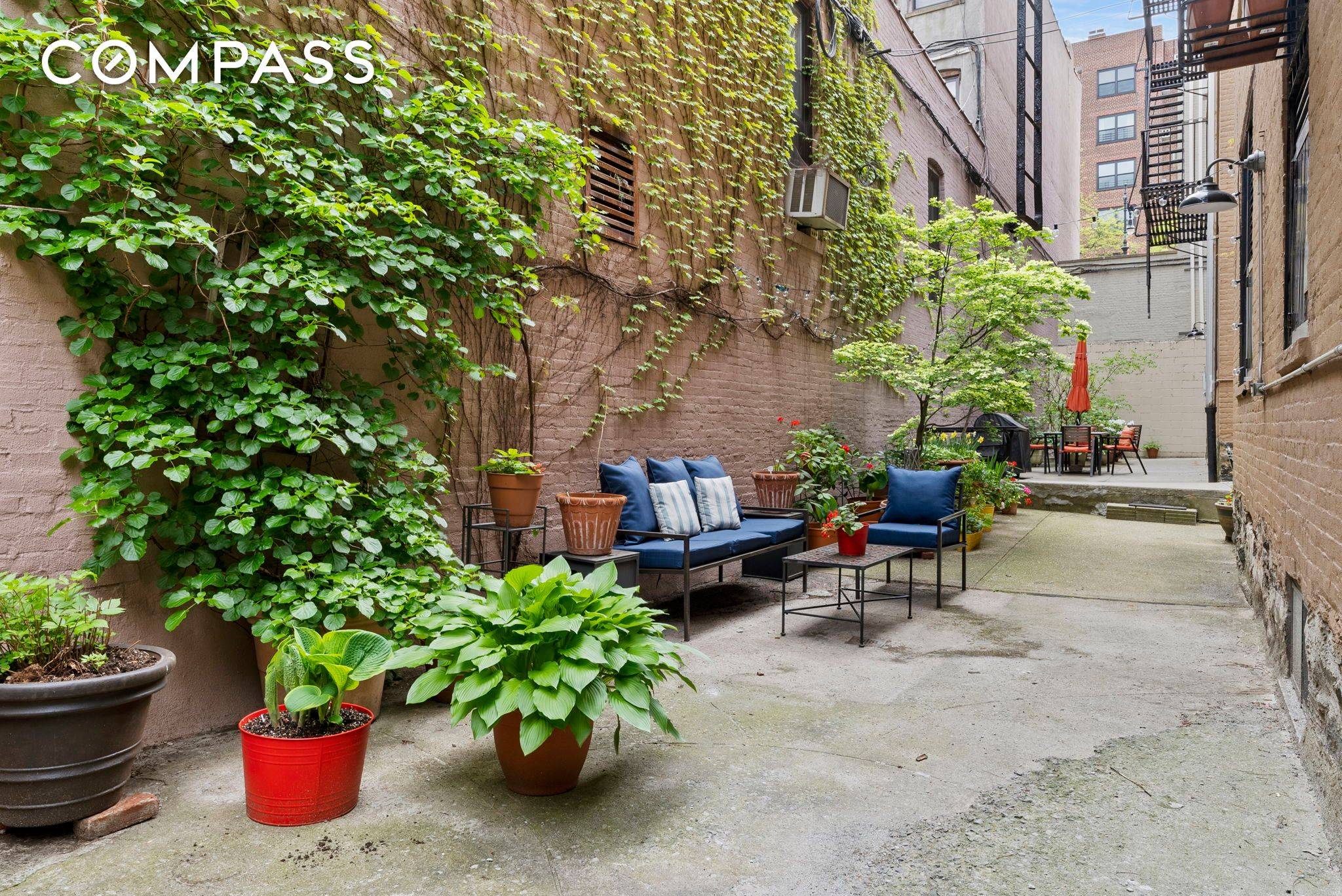1C is a renovated two bedroom home overlooking a private lush garden in historical Clinton Hill.