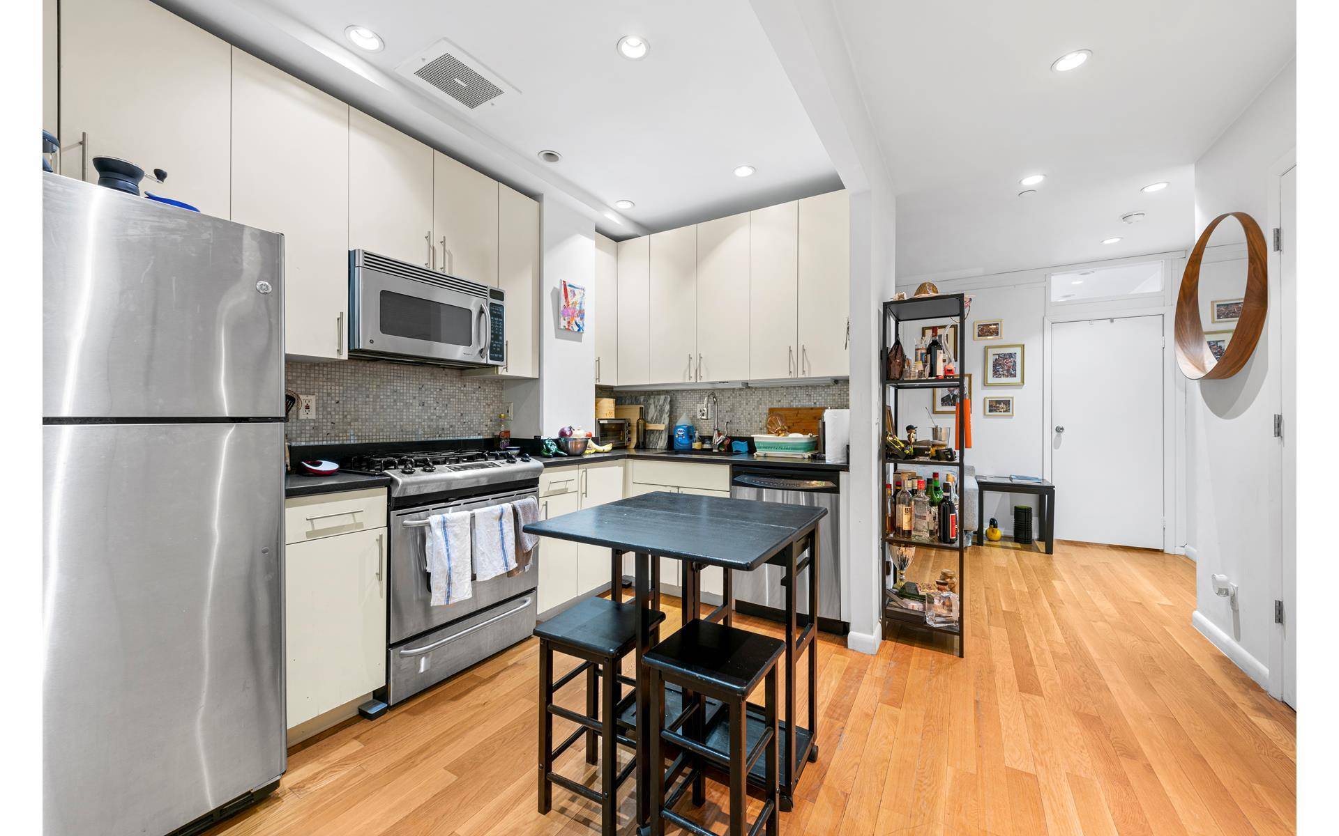 Sun filled, renovated one bedroom convertible two bedroom, two bathroom home with large private balcony and views, plus washer dryer, in 159 Bleecker Street, a full service building of 20 ...