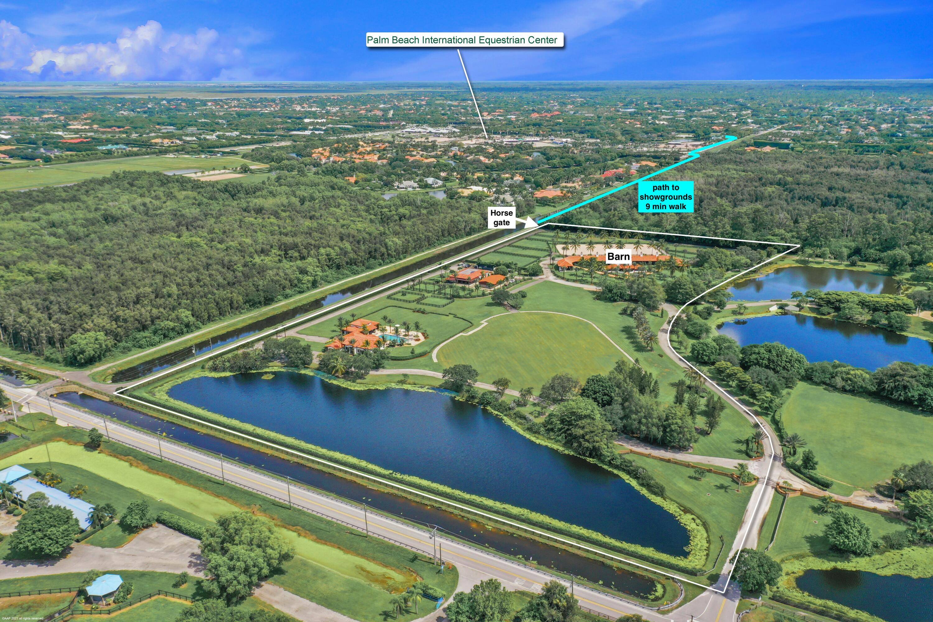 Remarkable equestrian estate just shy of 20 acres in the most prime location for showing at WEF !