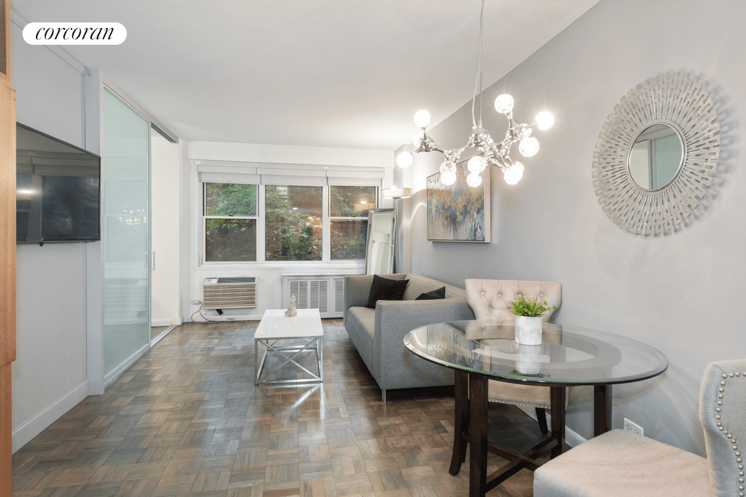 This gem is an oasis of elegance and peace nestled within one of the most exciting NYC neighborhoods and superbly managed building.